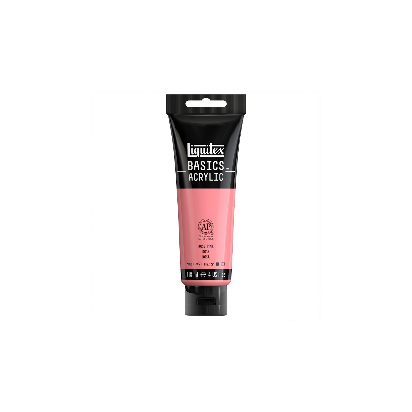 Liquitex BASICS Acrylic Paint, 118 mL Tube, Rose Pink