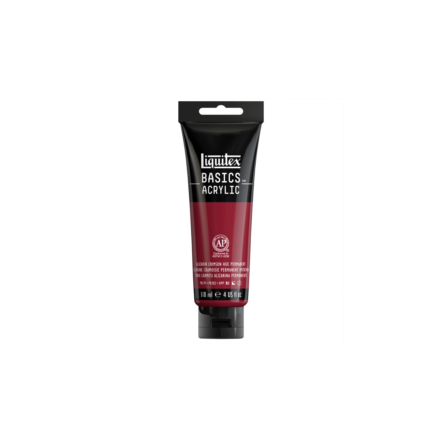 Liquitex BASICS Acrylic Paint, 118 mL Tube, Alizarin Crimson Hue