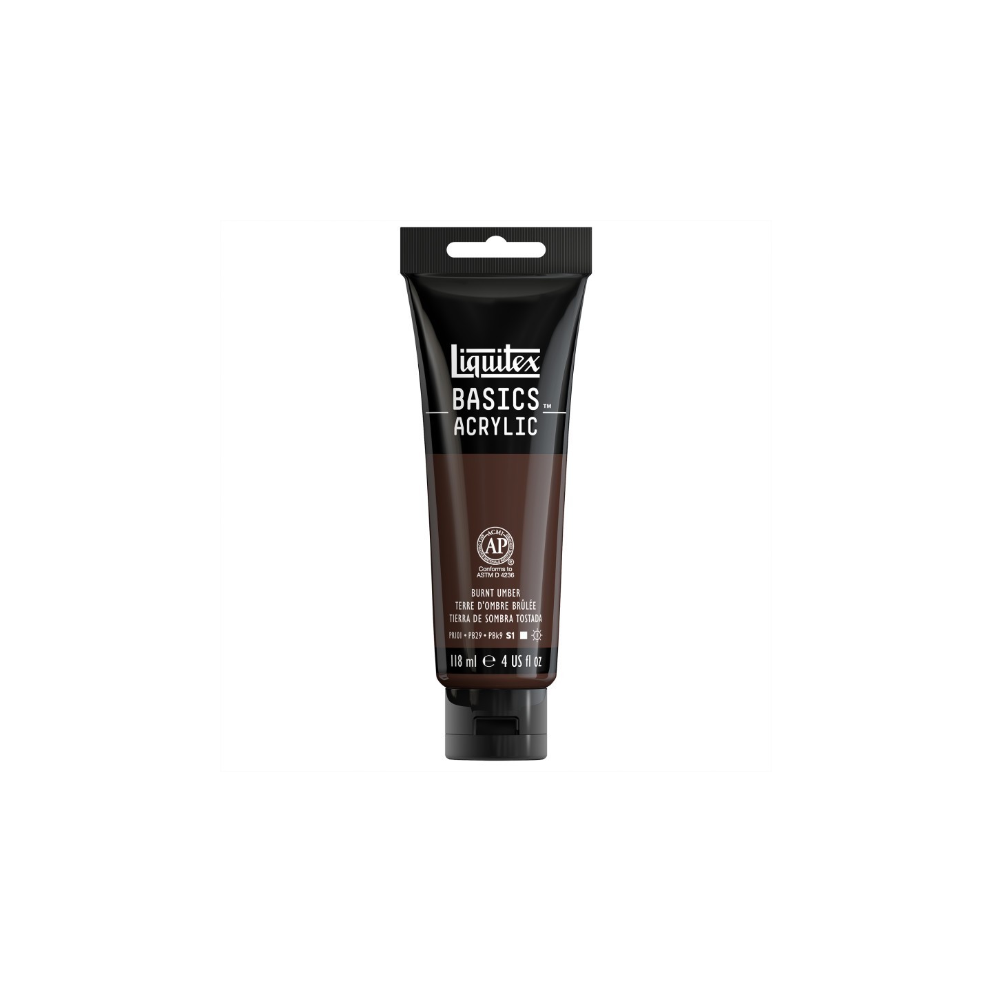 Liquitex BASICS Acrylic Paint, 118 mL Tube, Burnt Umber