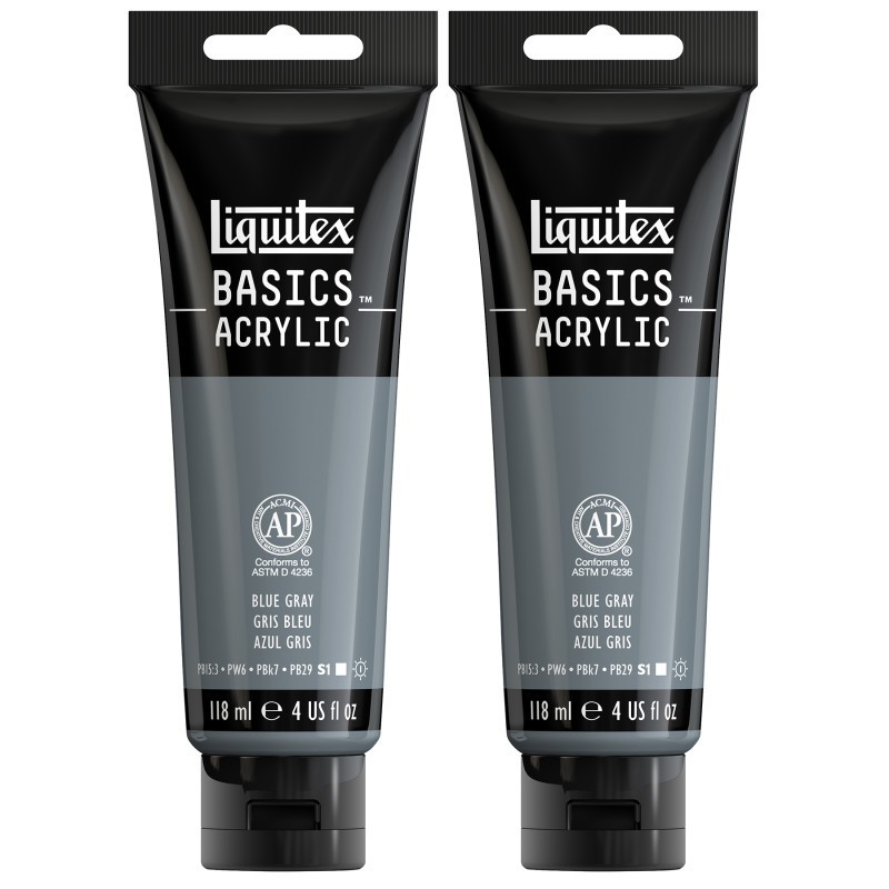 Liquitex BASICS Acrylic Paint, 118 mL Tube, Blue Gray, Pack of 2