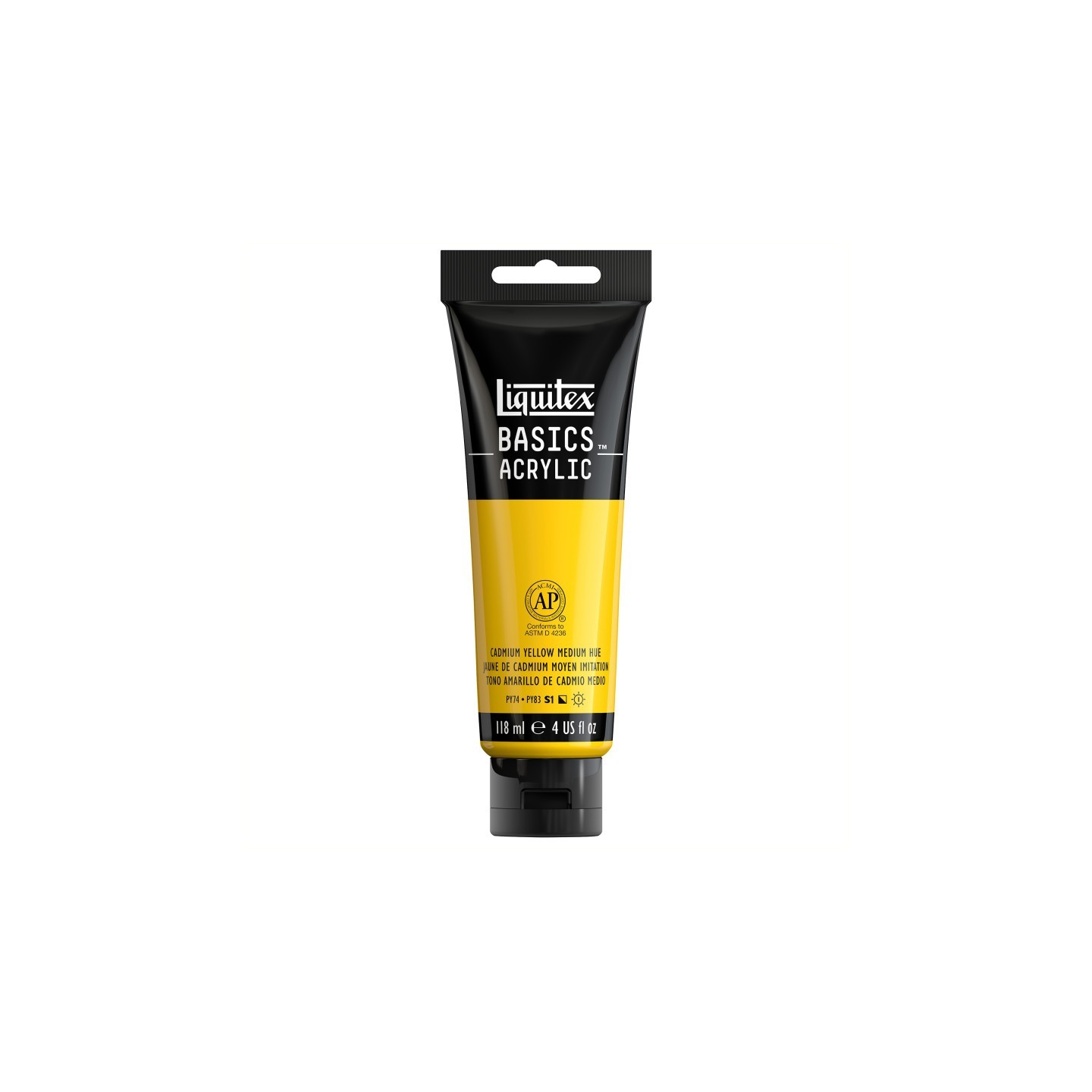 Liquitex BASICS Acrylic Paint, 118 mL Tube, Cadmium Yellow Medium Hue