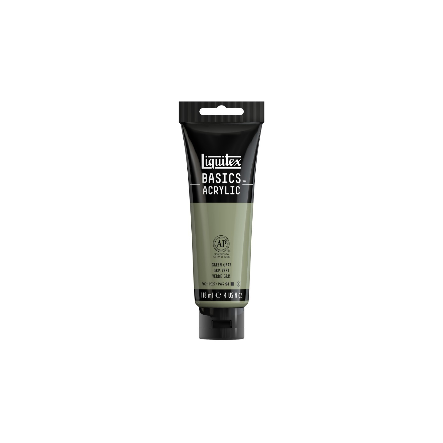 Liquitex BASICS Acrylic Paint, 118 mL Tube, Green Gray