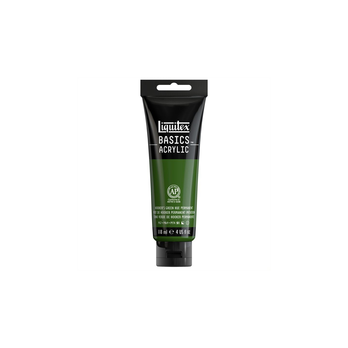 Liquitex BASICS Acrylic Paint, 118 mL Tube, Hooker’s Green Hue Permanent