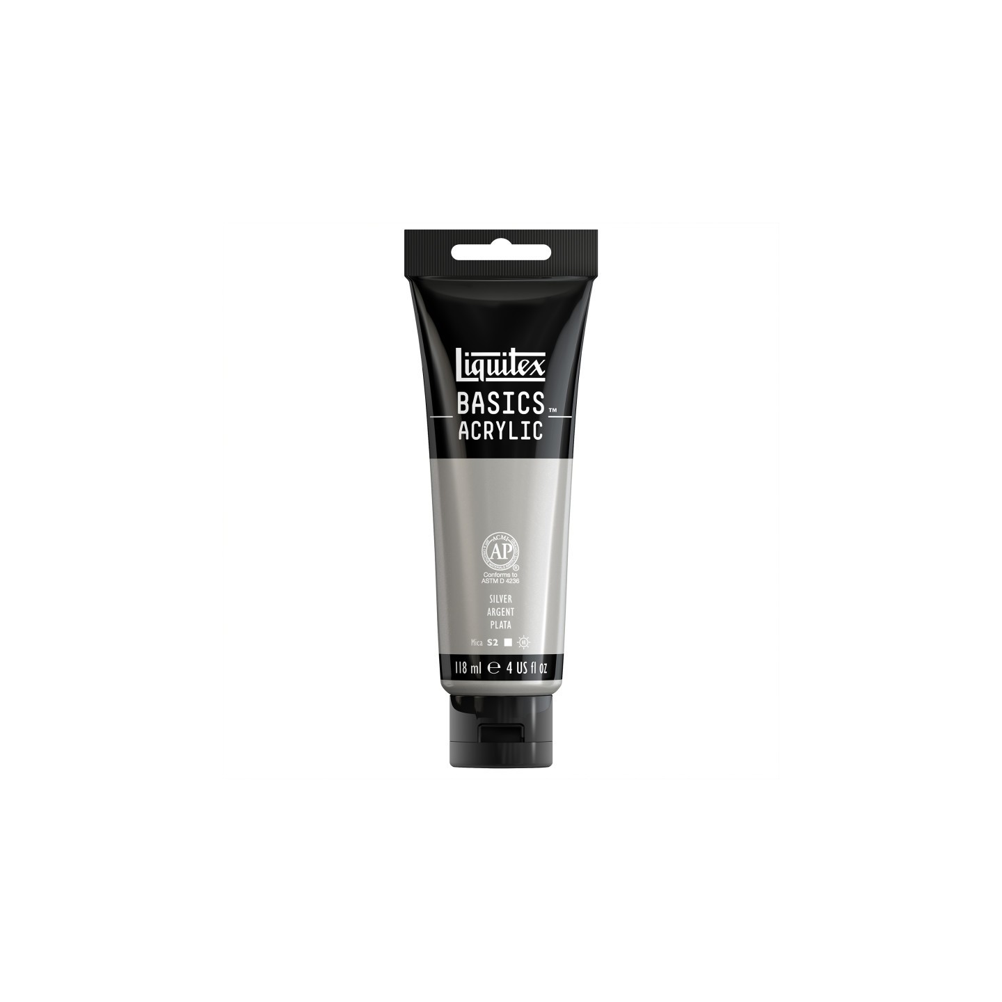 Liquitex BASICS Acrylic Paint, 118 mL Tube, Silver