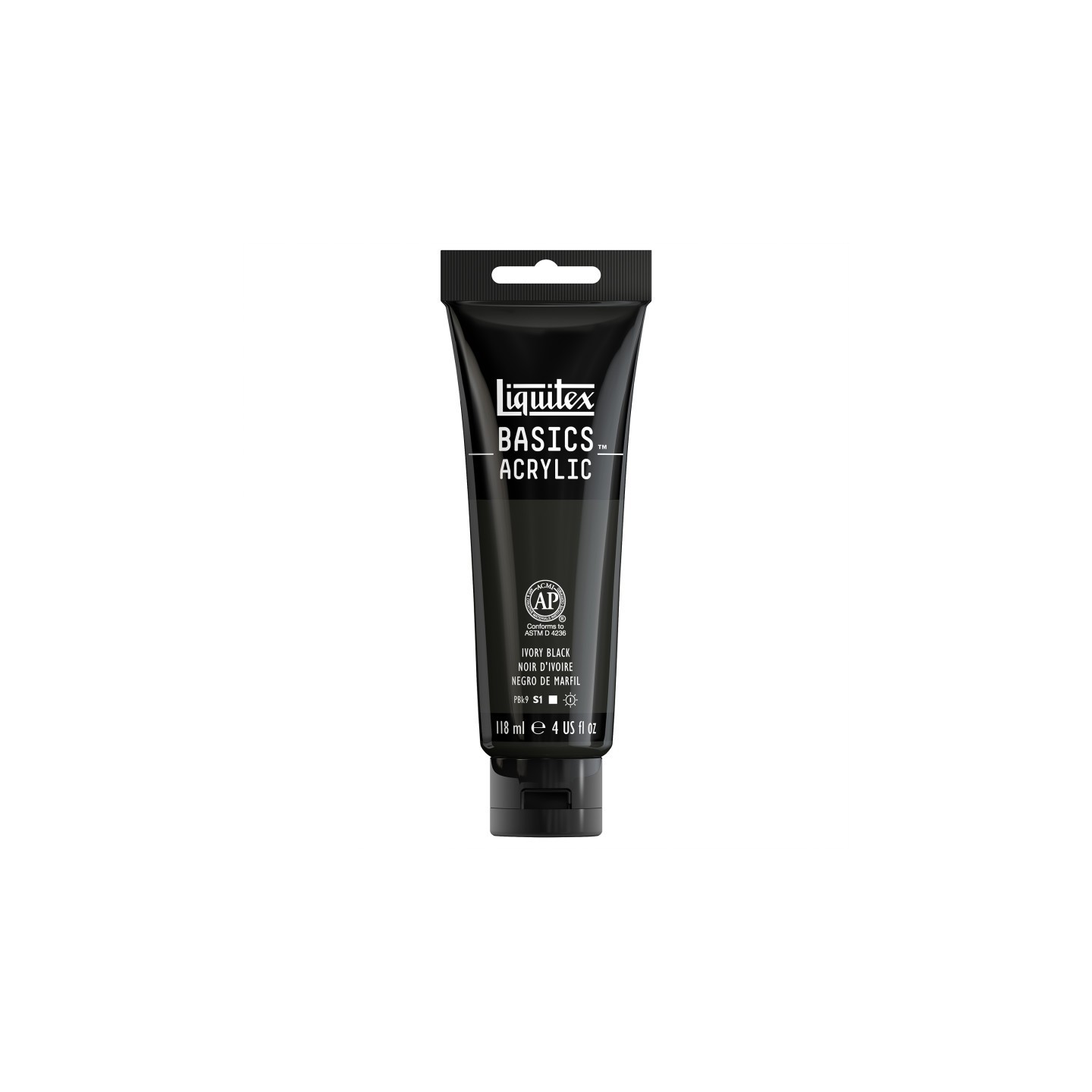 Liquitex BASICS Acrylic Paint, 118 mL Tube, Ivory Black