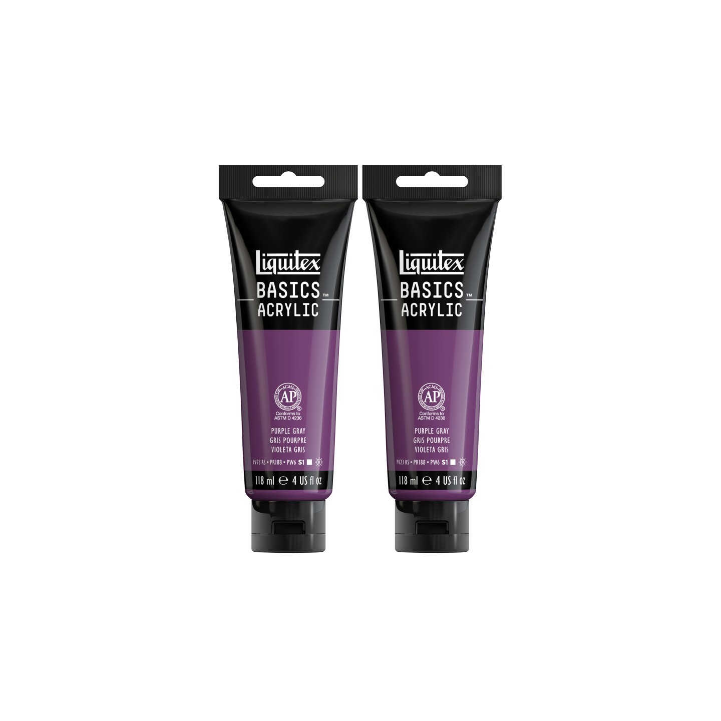 Liquitex BASICS Acrylic Paint, 118 mL Tube, Purple Gray, Pack of 2