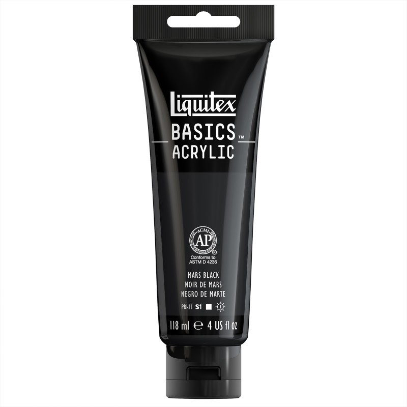 Liquitex BASICS Acrylic Paint, 118 mL Tube, Mars Black
