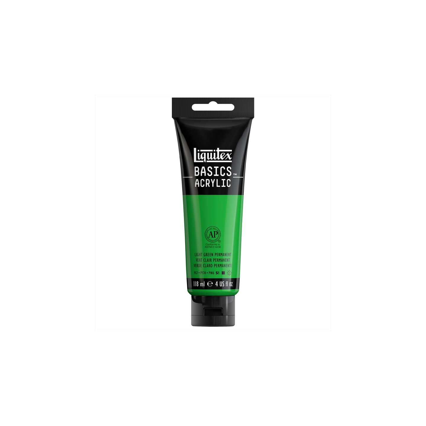 Liquitex BASICS Acrylic Paint, 118 mL Tube, Light Green Permanent