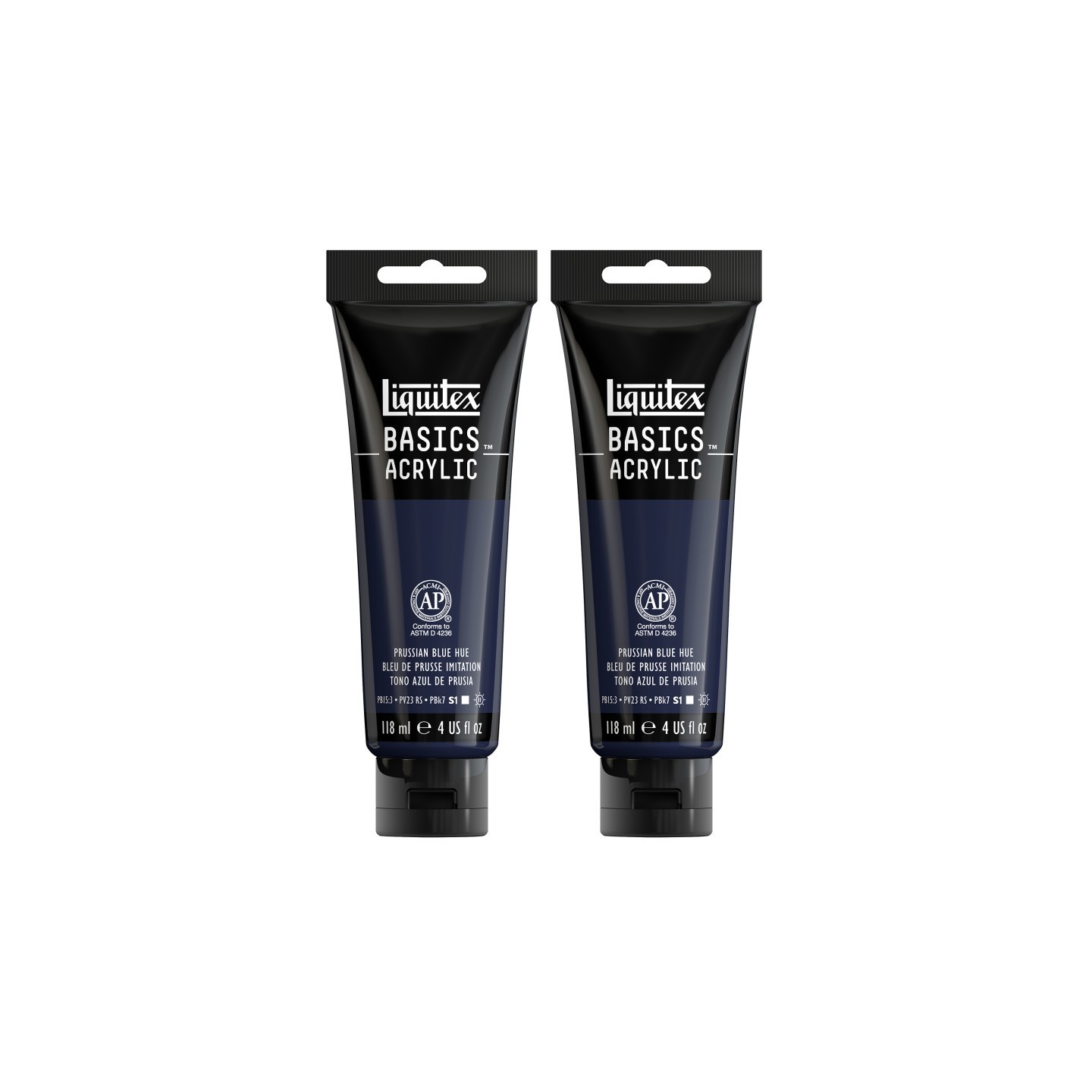 Liquitex BASICS Acrylic Paint, 118 mL Tube, Prussian Blue Hue, Pack of 2