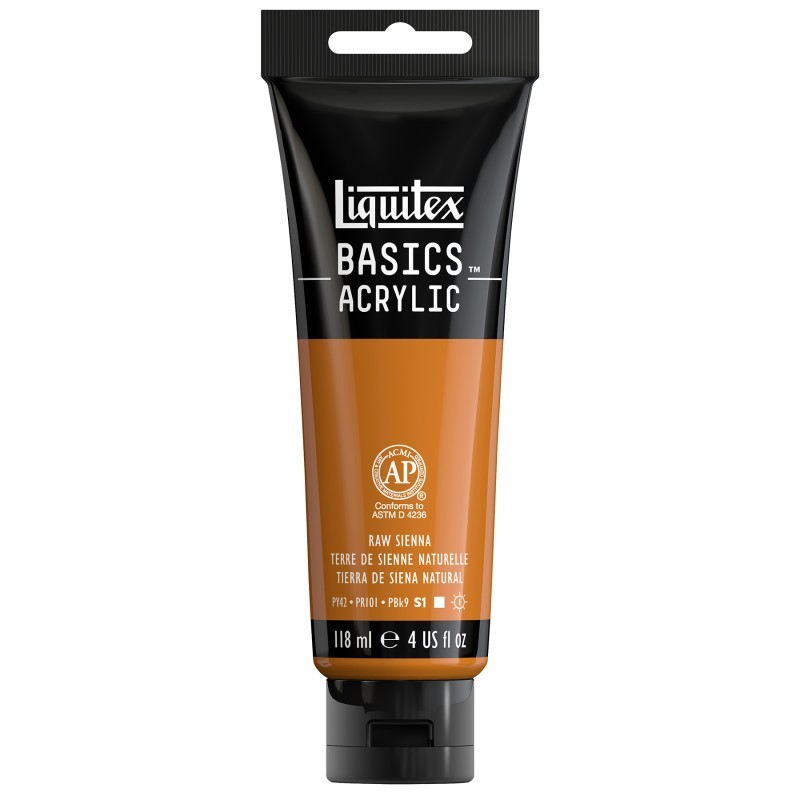 Liquitex BASICS Acrylic Paint, 118 mL Tube, Raw Sienna