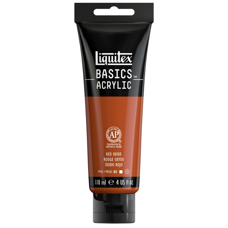 Liquitex BASICS Acrylic Paint, 118 mL Tube, Red Oxide