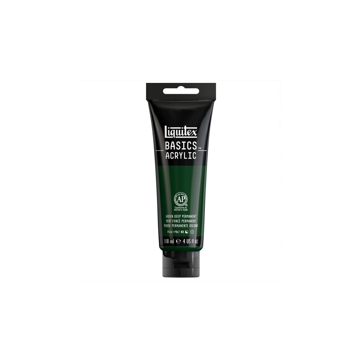 Liquitex BASICS Acrylic Paint, 118 mL Tube, Permanent Green Deep