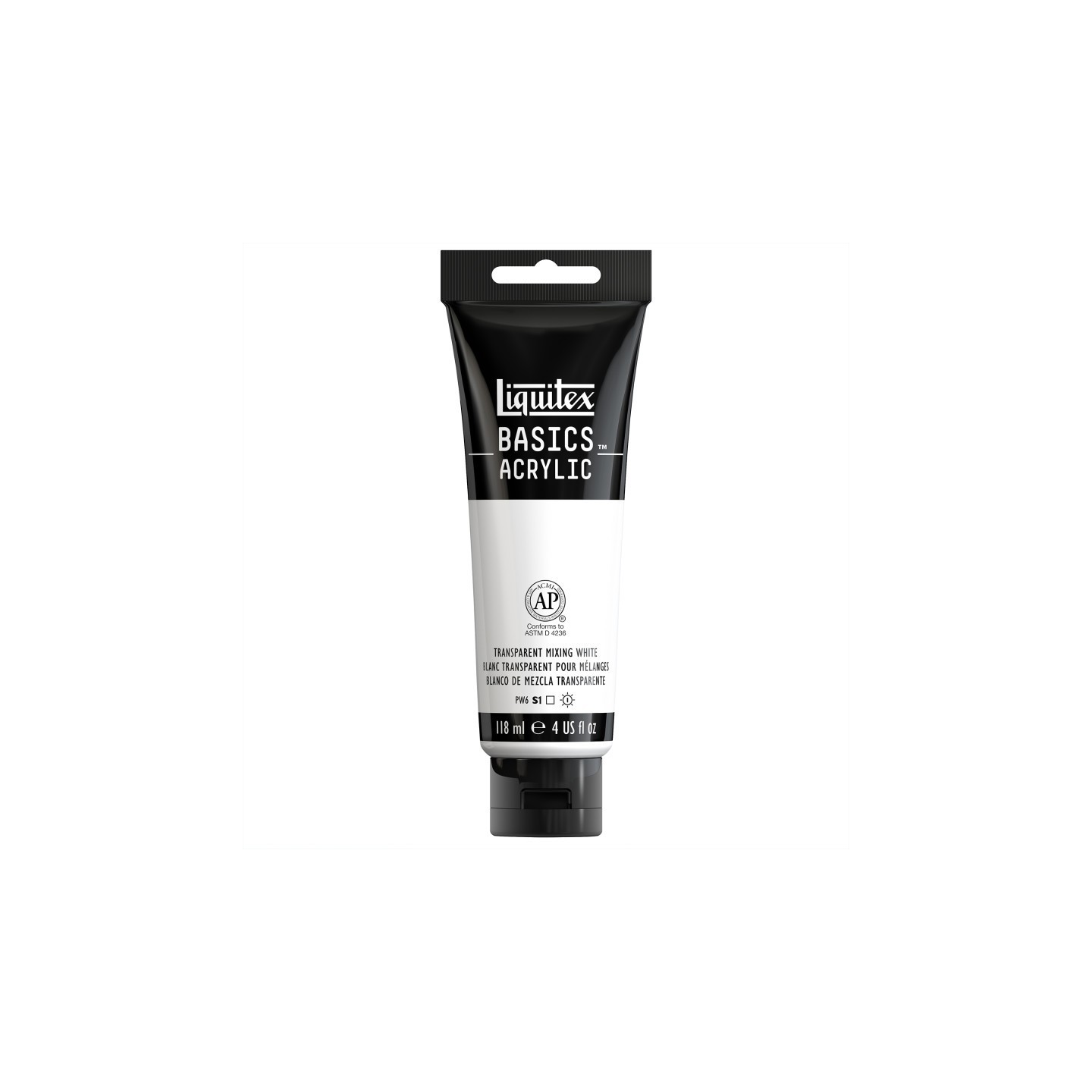 Liquitex BASICS Acrylic Paint, 118 mL Tube, Transparent Mixing White
