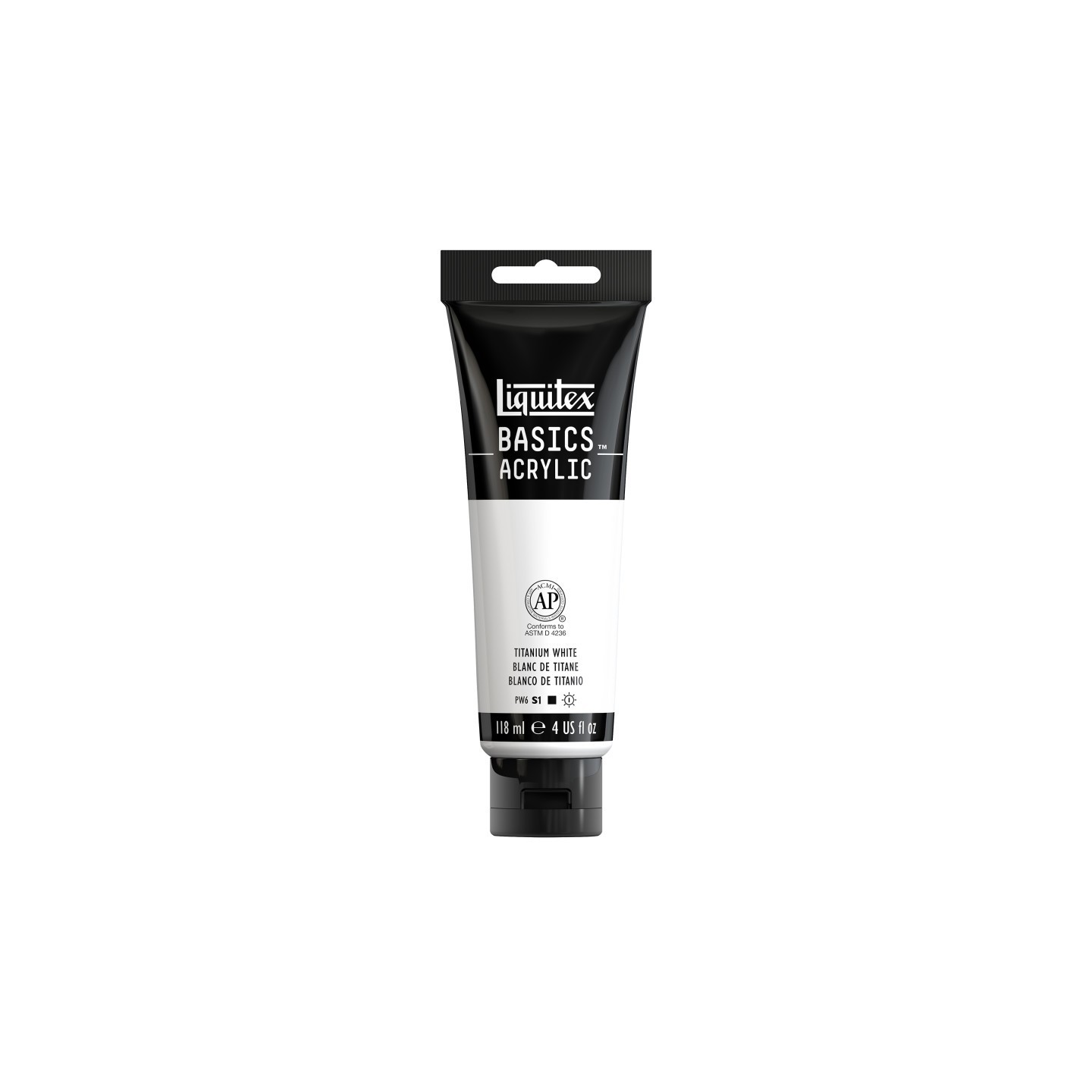 Liquitex BASICS Acrylic Paint, 118 mL Tube, Titanium White