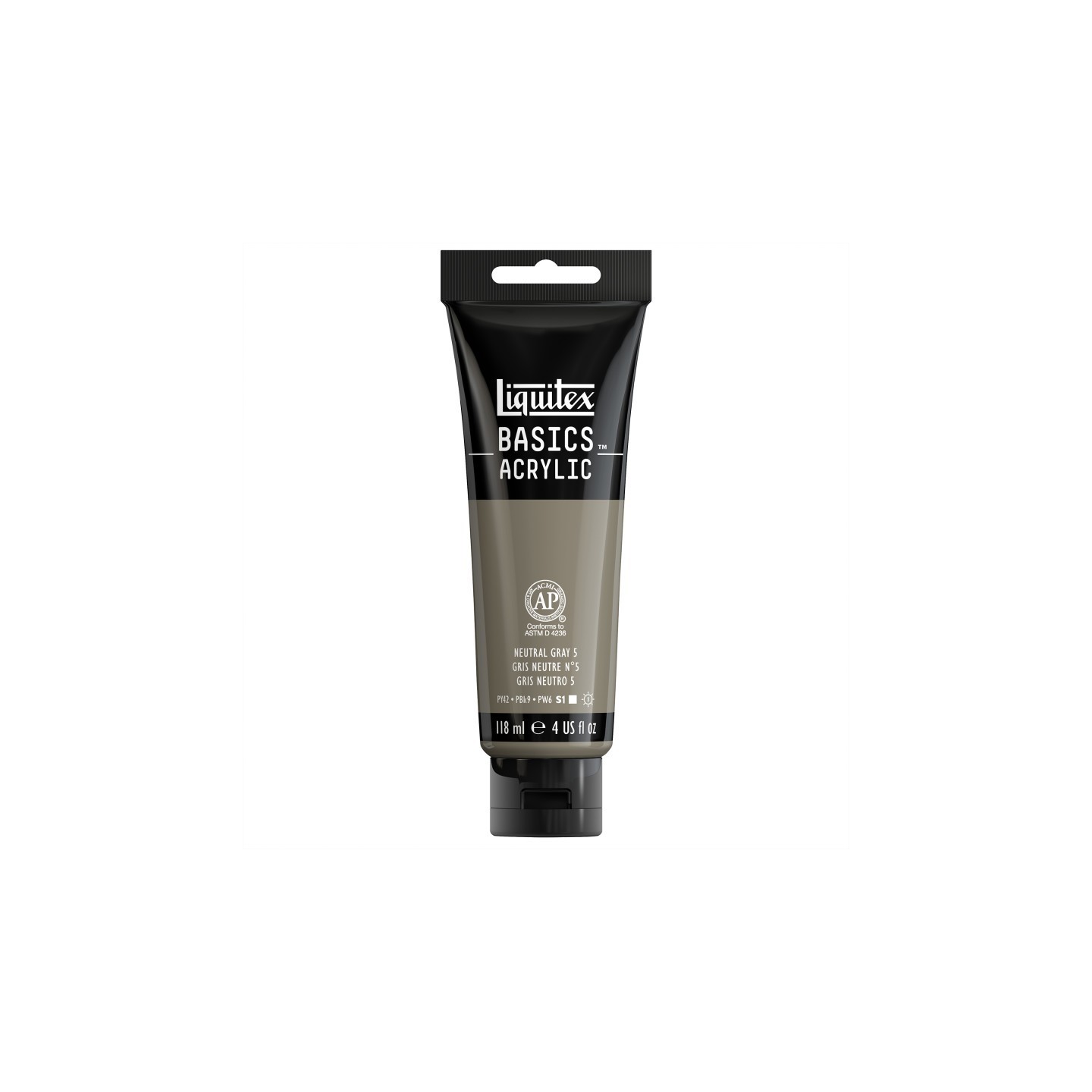Liquitex BASICS Acrylic Paint, 118 mL Tube, Neutral Gray Value 5