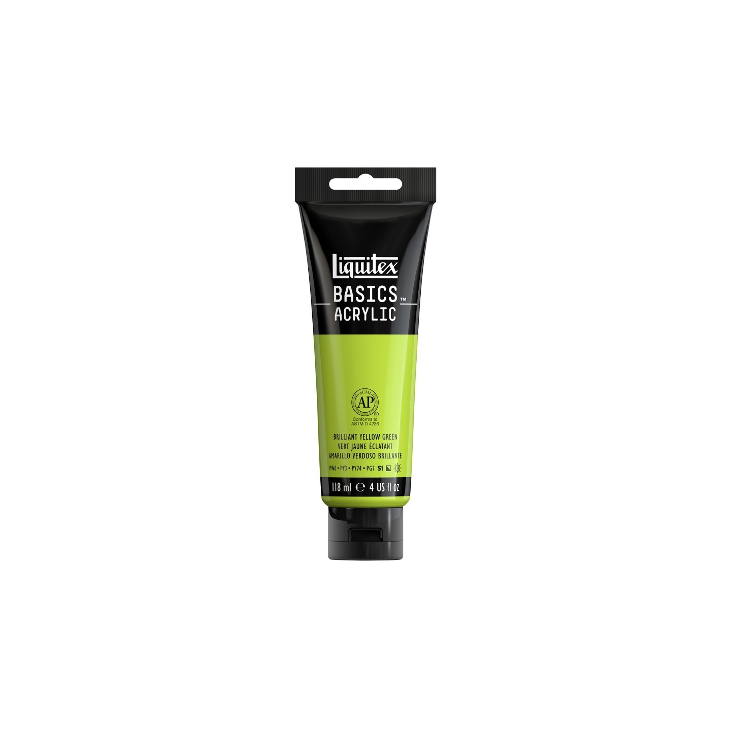 Liquitex BASICS Acrylic Paint, 118 mL Tube, Brilliant Yellow Green