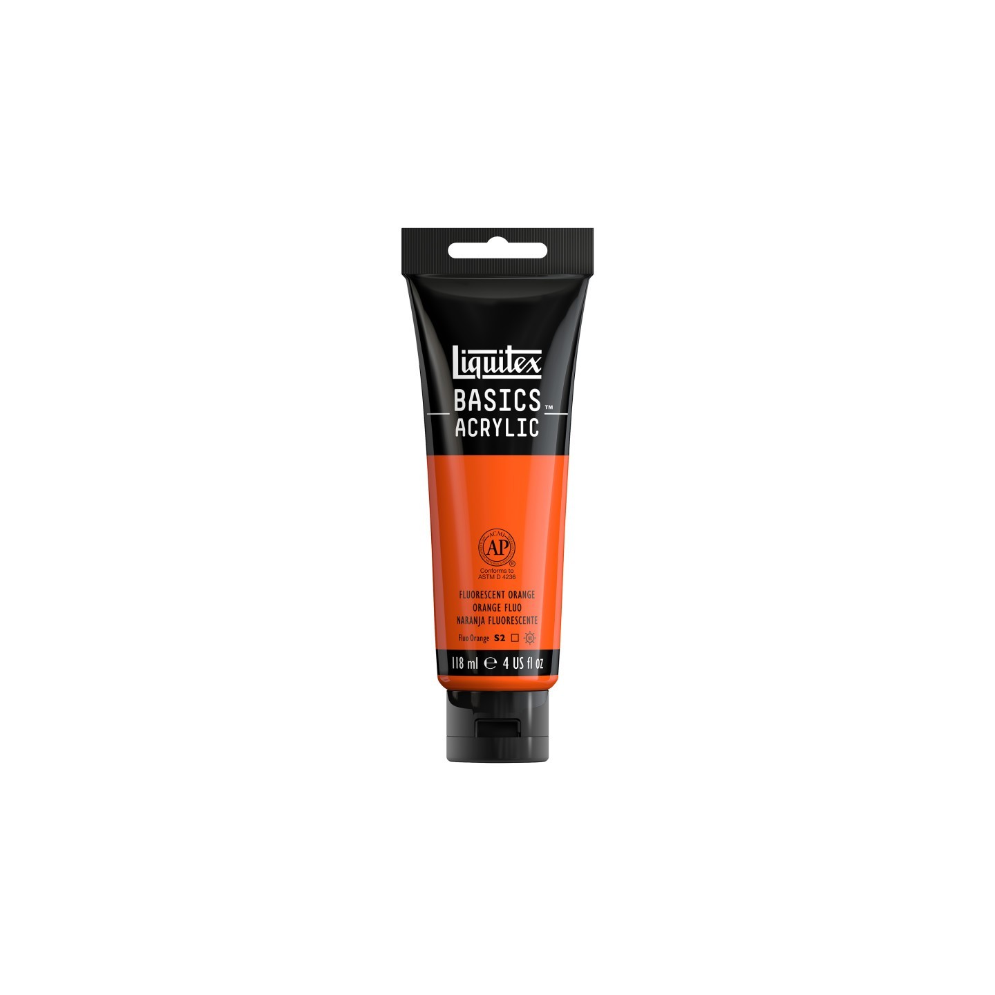 Liquitex BASICS Acrylic Paint, 118 mL Tube, Fluorescent Orange