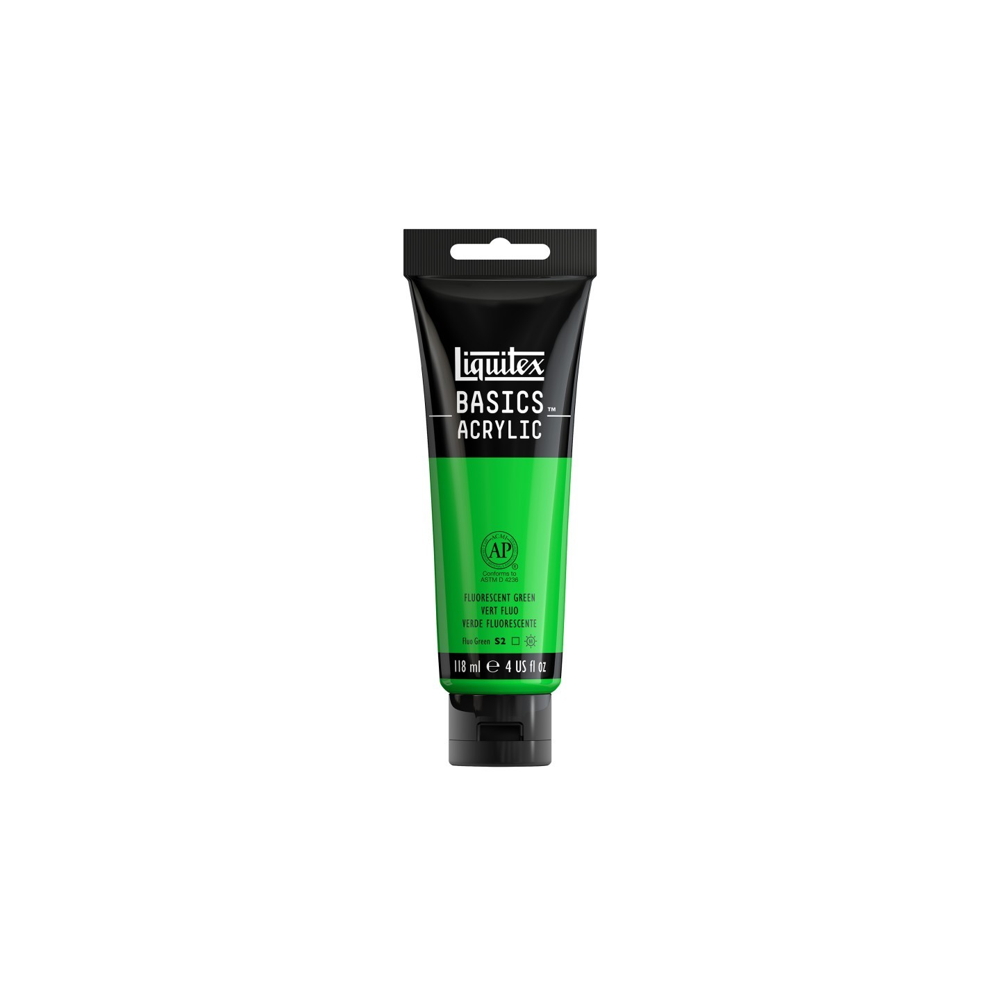 Liquitex BASICS Acrylic Paint, 118 mL Tube, Fluorescent Green