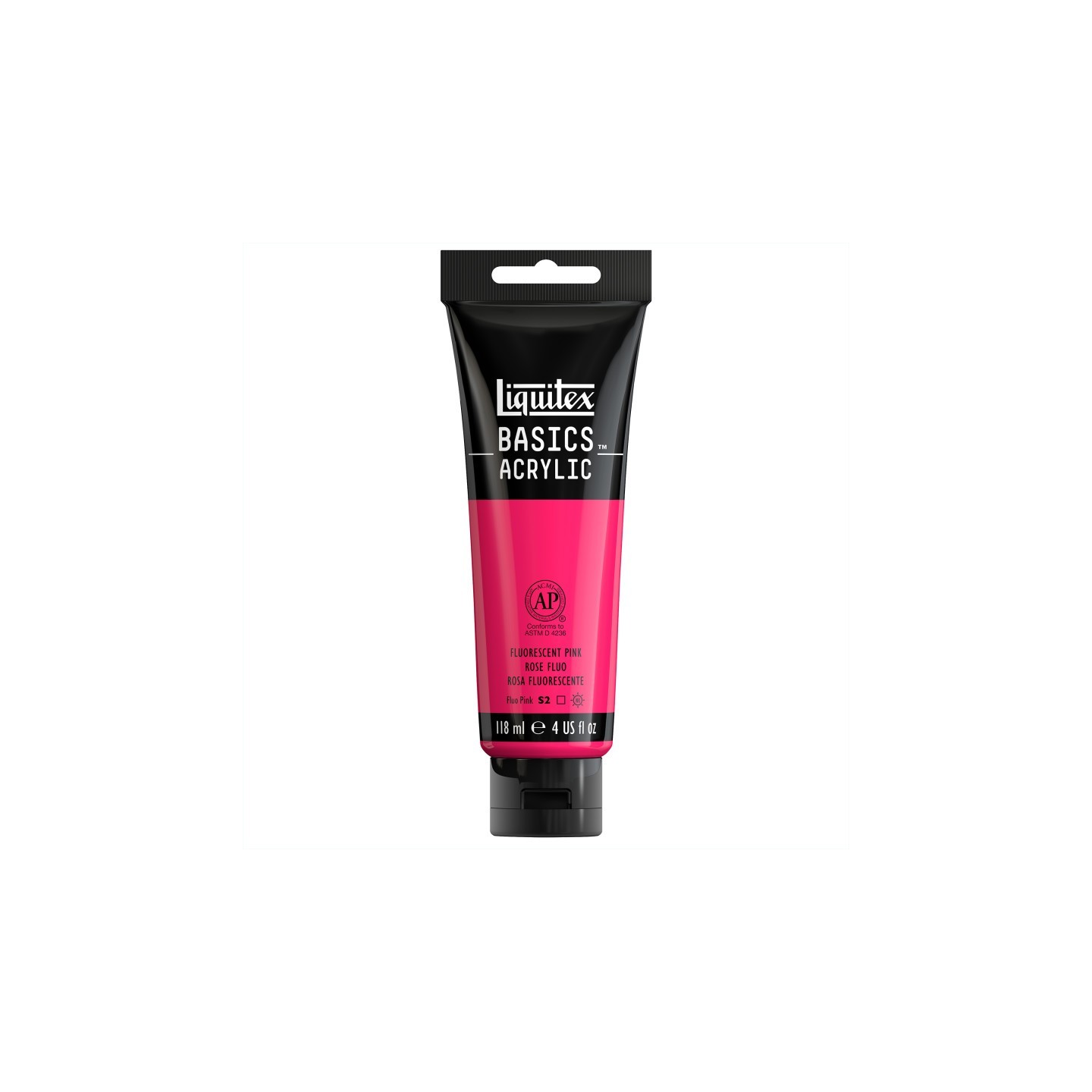 Liquitex BASICS Acrylic Paint, 118 mL Tube, Fluorescent Pink
