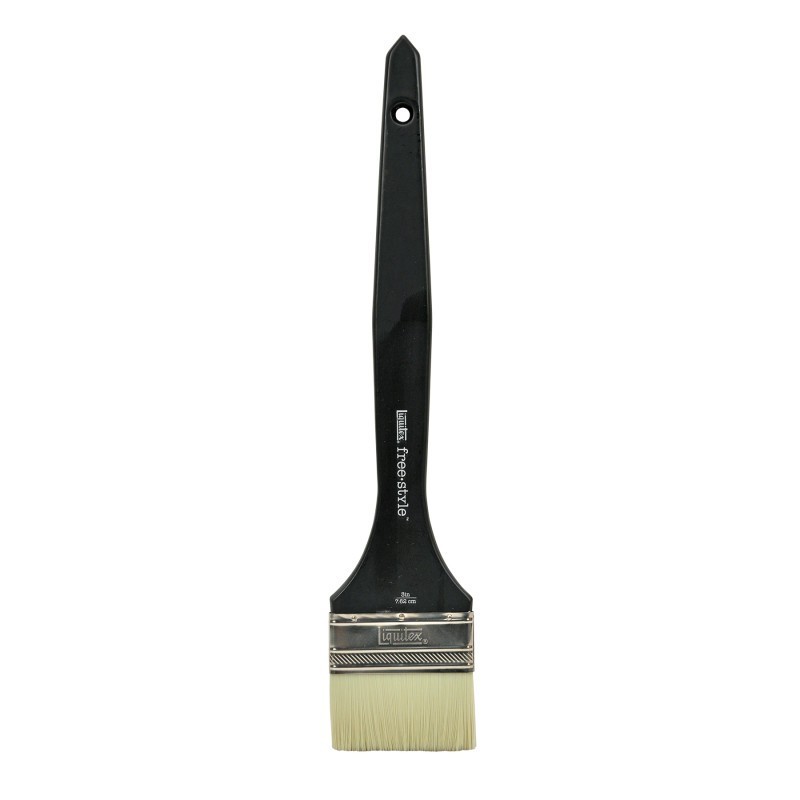 Liquitex Free-Style Large Scale Broad Flat/Varnish Long Handle Brush, 3"