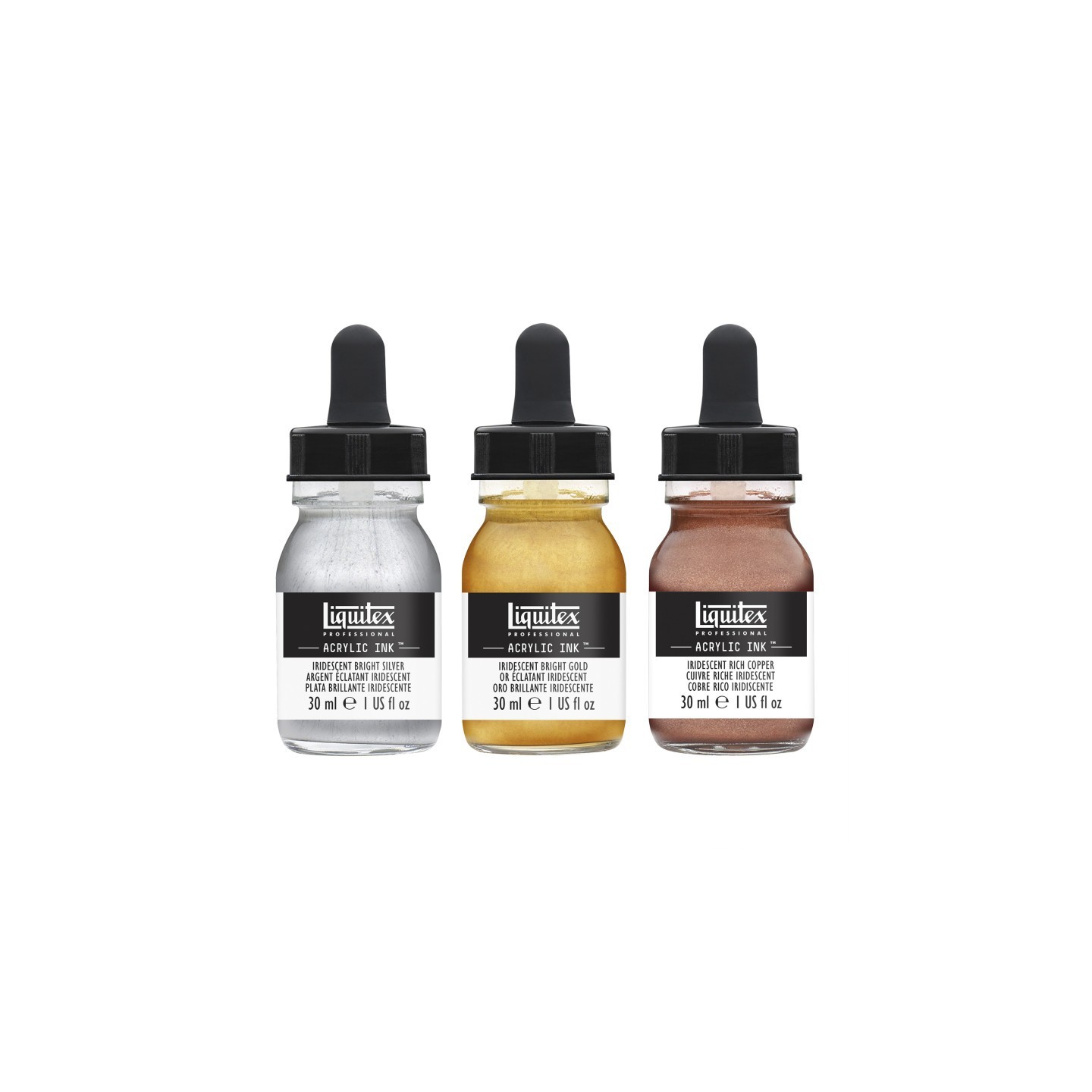 Liquitex Professional Acrylic Ink, Iridescent Colors, 30 mL Bottles, Set of 3