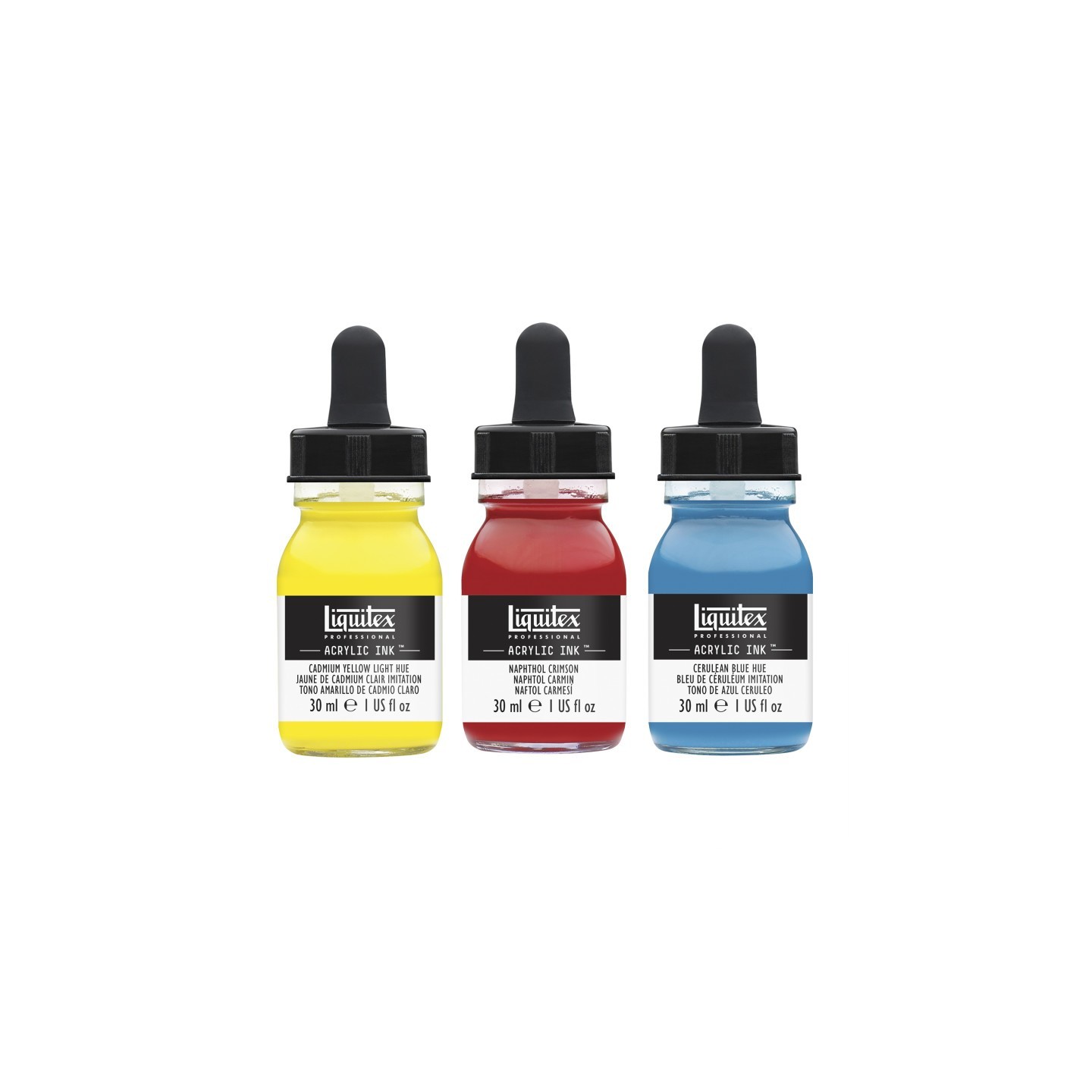 Liquitex Professional Acrylic Ink, Essential Colors, 30 mL Bottles, Set of 3