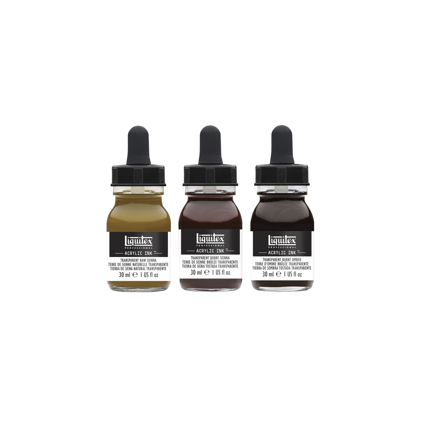 Liquitex Professional Acrylic Ink, Transparent Colors, 30 mL Bottles, Set of 3