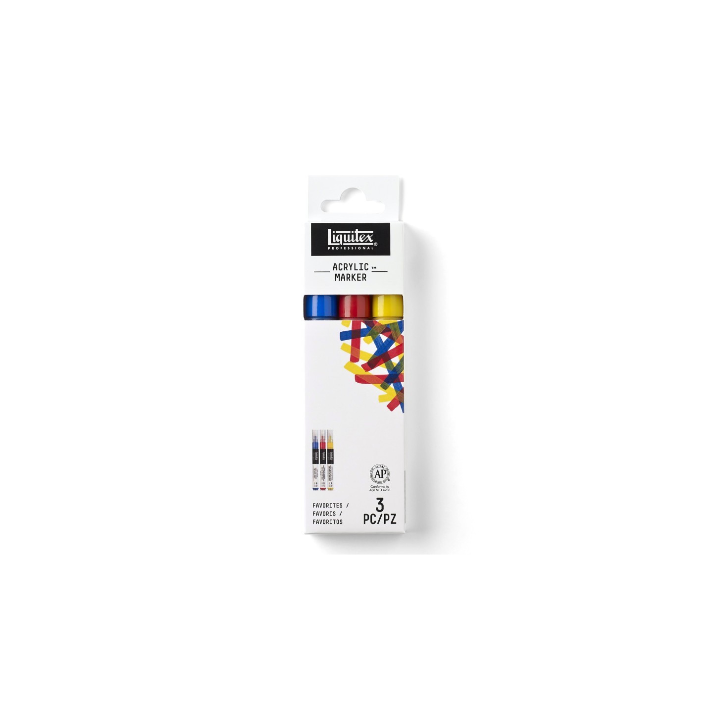 Liquitex Professional Acrylic Paint Markers, Favorite Colors, 2 mm, Set of 3