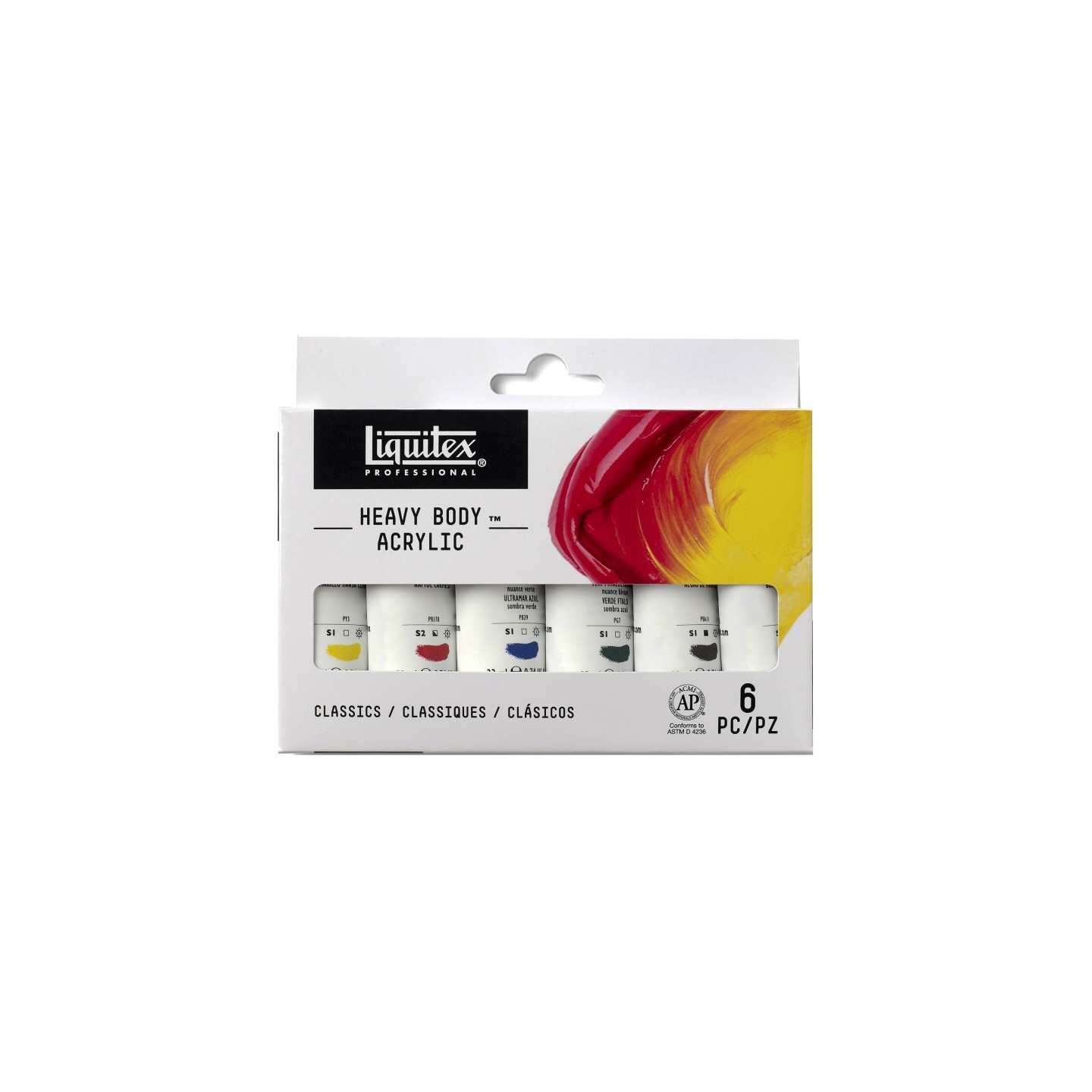 Liquitex Professional Heavy Body Acrylic Paint, Classic Colors, 22 mL Tubes, Set of 6