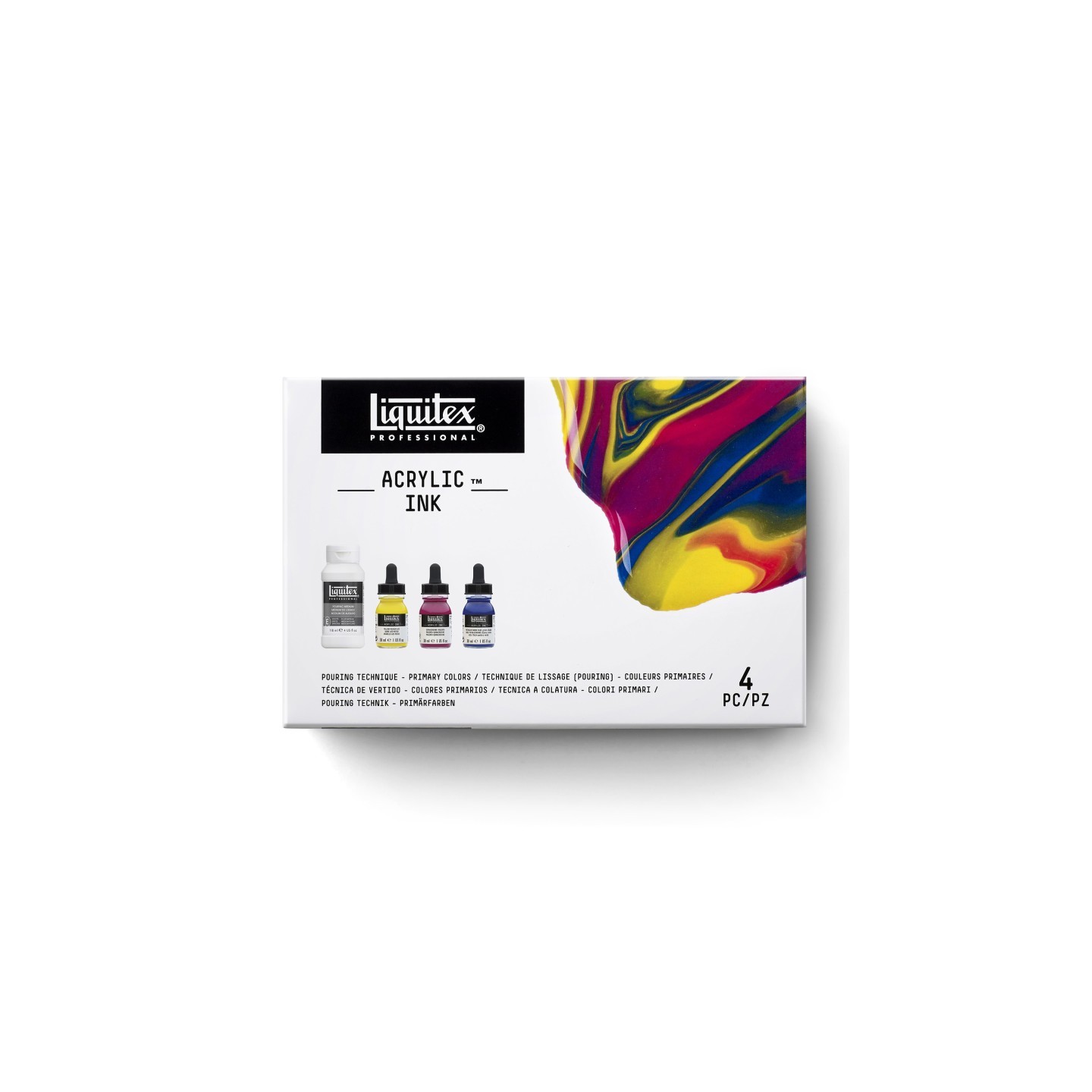 Liquitex Professional Acrylic Ink, Pouring Technique, Primary Colors Set