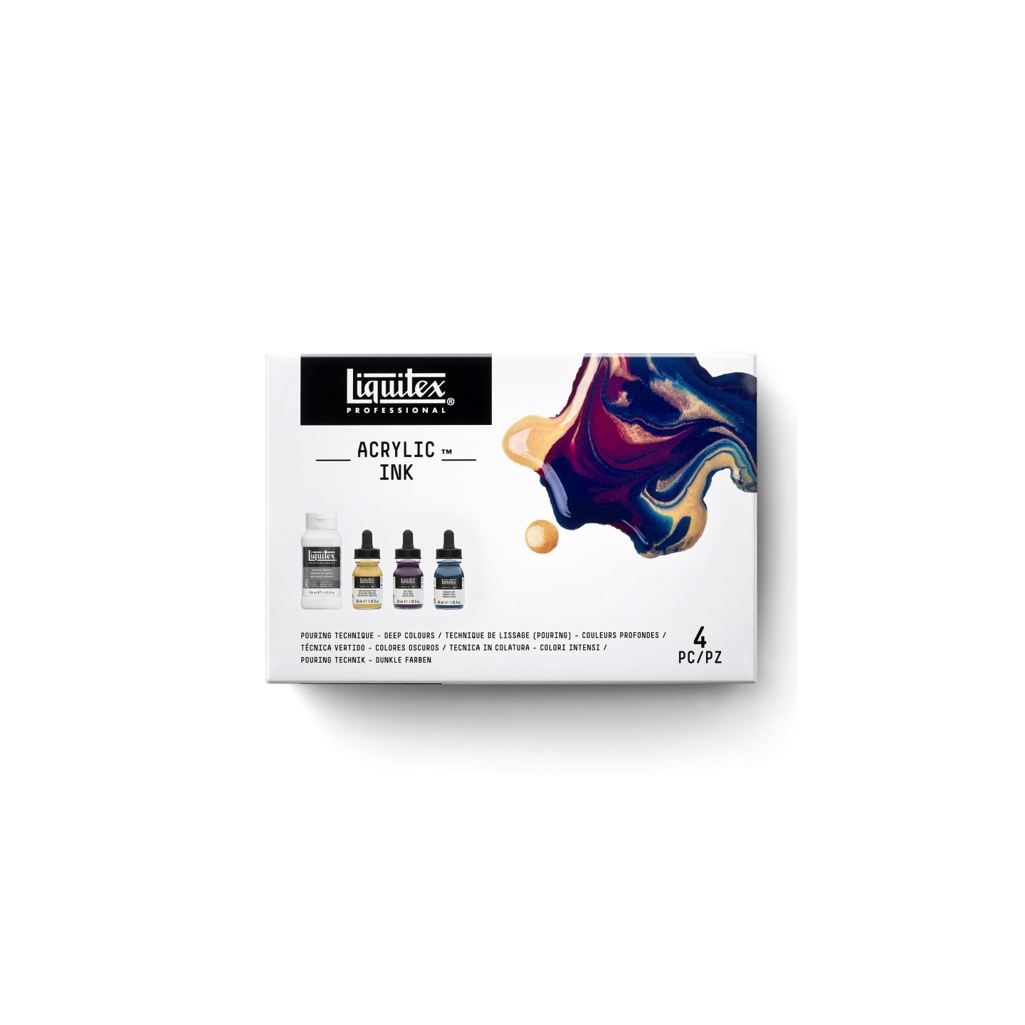 Liquitex Professional Acrylic Ink, Pouring Technique, Deep Colors Set
