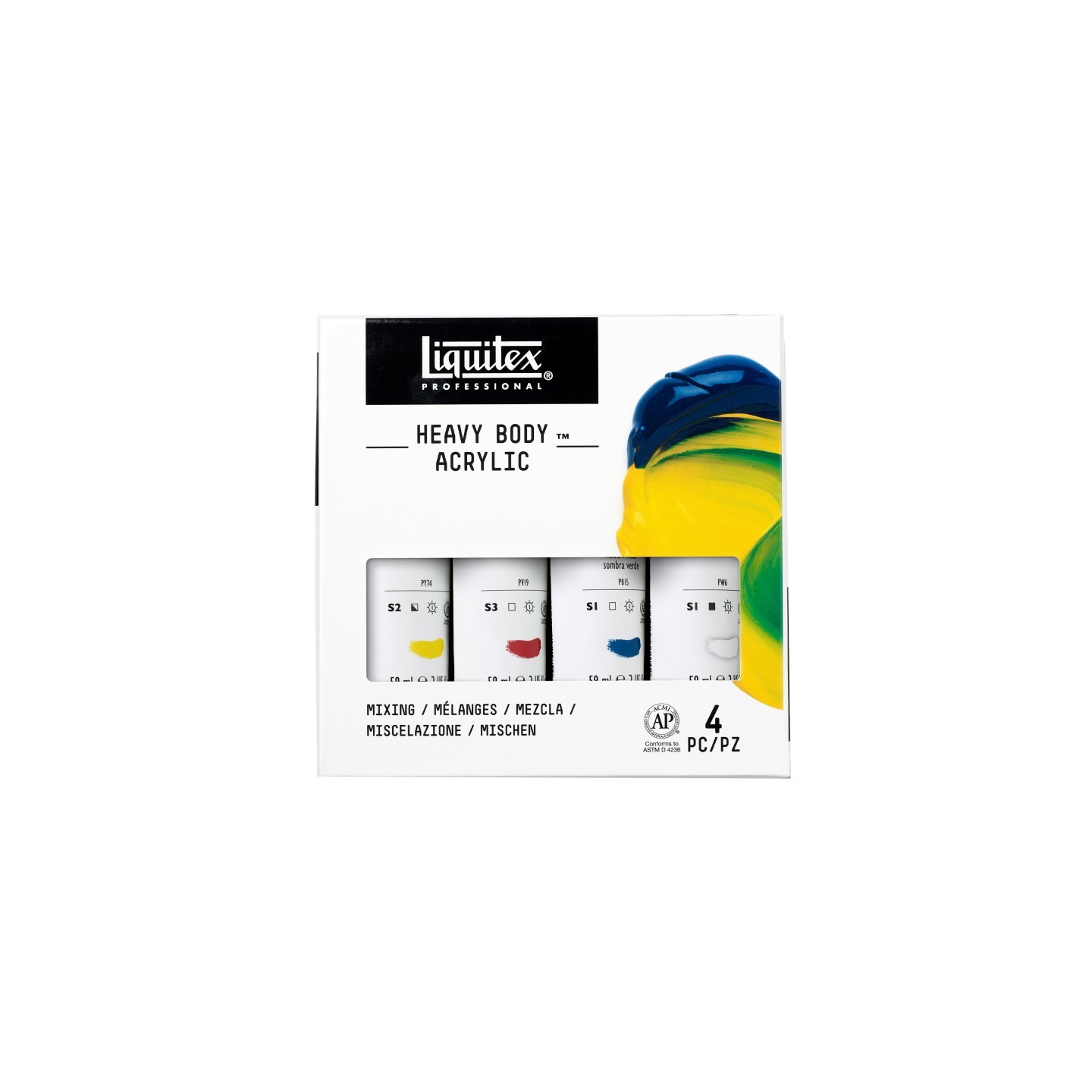 Liquitex Professional Heavy Body Acrylic Paint, Mixing Colors, 59 mL, Set of 4