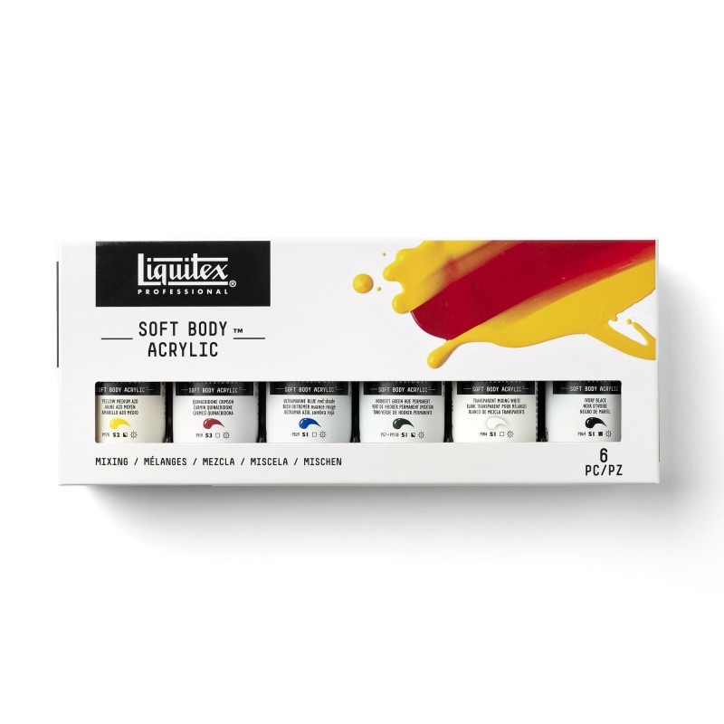 Liquitex Professional Soft Body Acrylic Paint, Mixing Colors, 59 mL, Set of 6