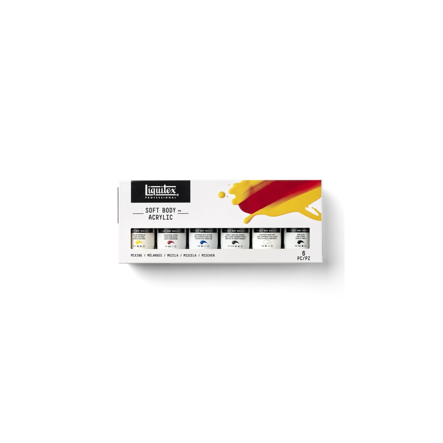Liquitex Professional Soft Body Acrylic Paint, Mixing Colors, 59 mL, Set of 6