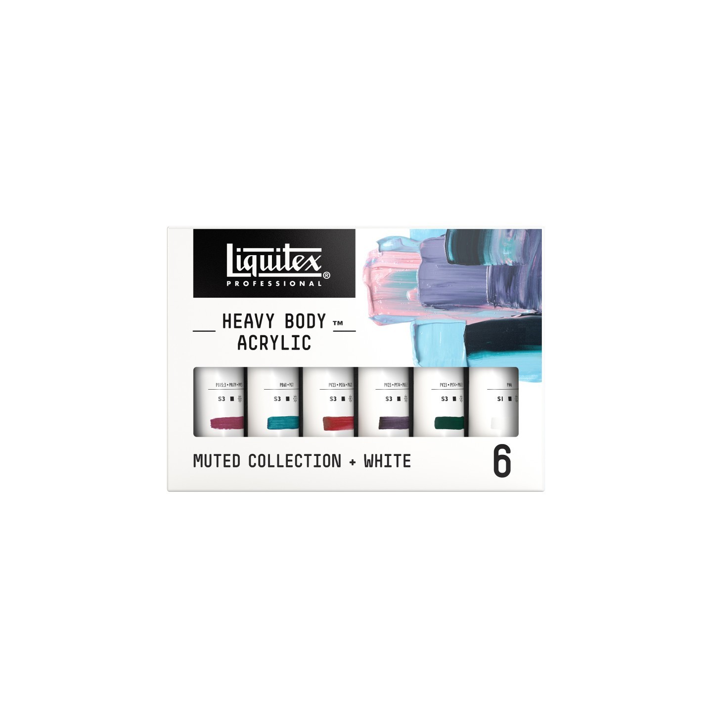 Liquitex Professional Heavy Body Acrylic Paint, Muted Collection, 59 mL, Set of 6