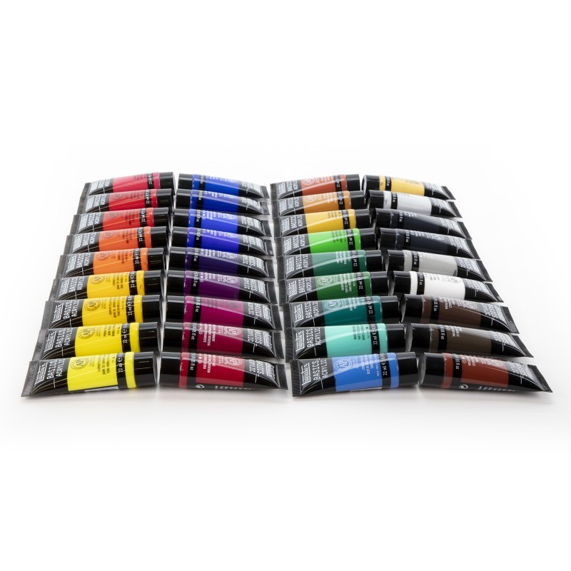Liquitex BASICS Acrylic Paint, Basic Colors, 22 mL Tubes, Set of 36