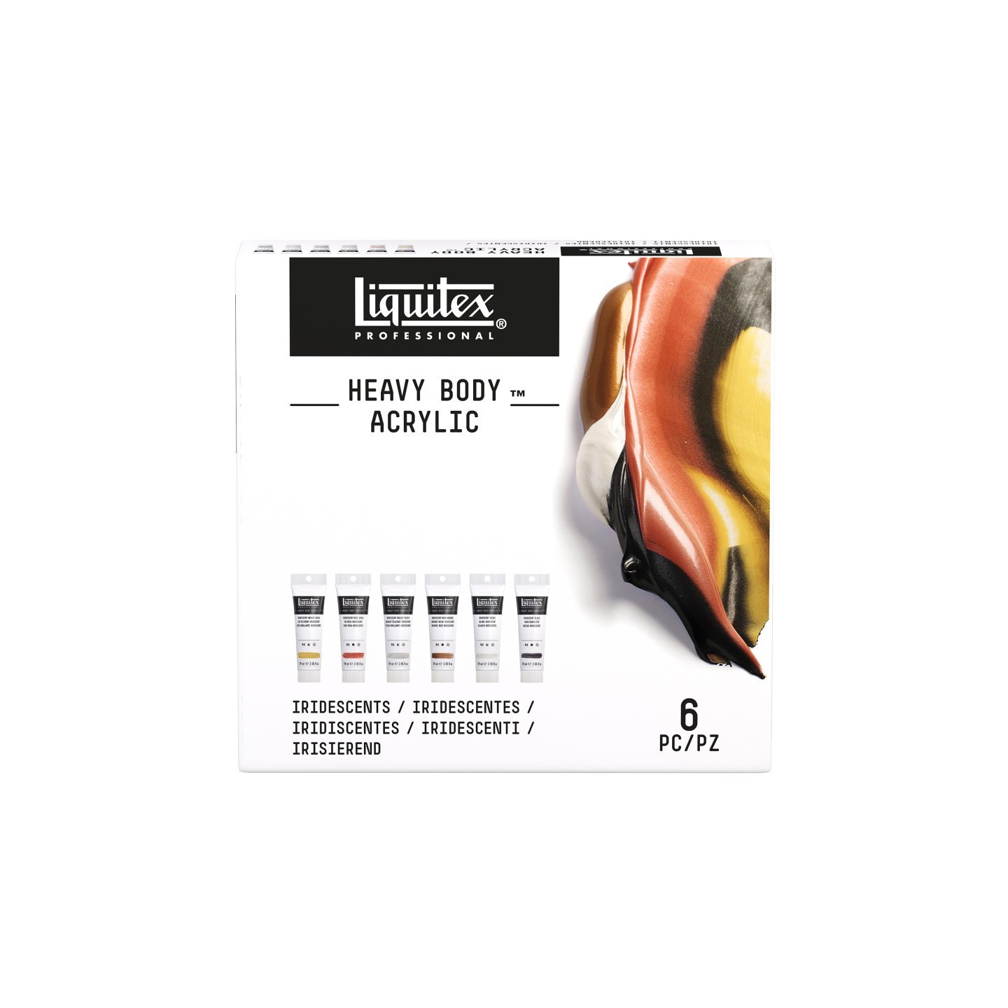 Liquitex Professional Heavy Body Acrylic Paint, Iridescent Colors, 59 mL, Set of 6