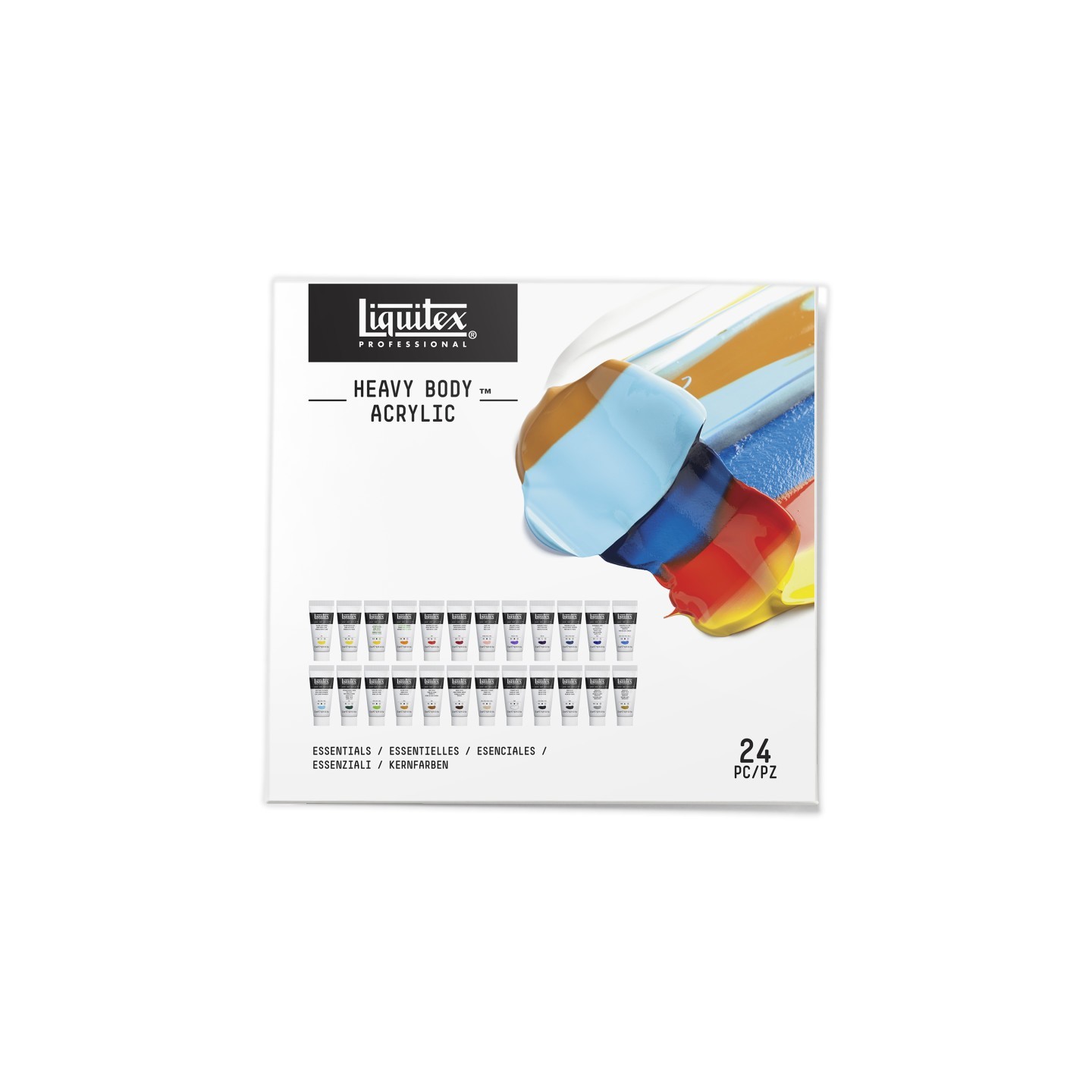 Liquitex Professional Heavy Body Acrylic Paint, Essential Colors, 22 mL, Set of 24