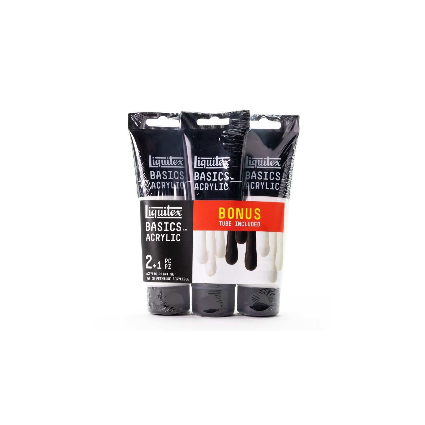 Liquitex BASICS Acrylic Paint, Black & White, 118 mL Tubes, Set of 3