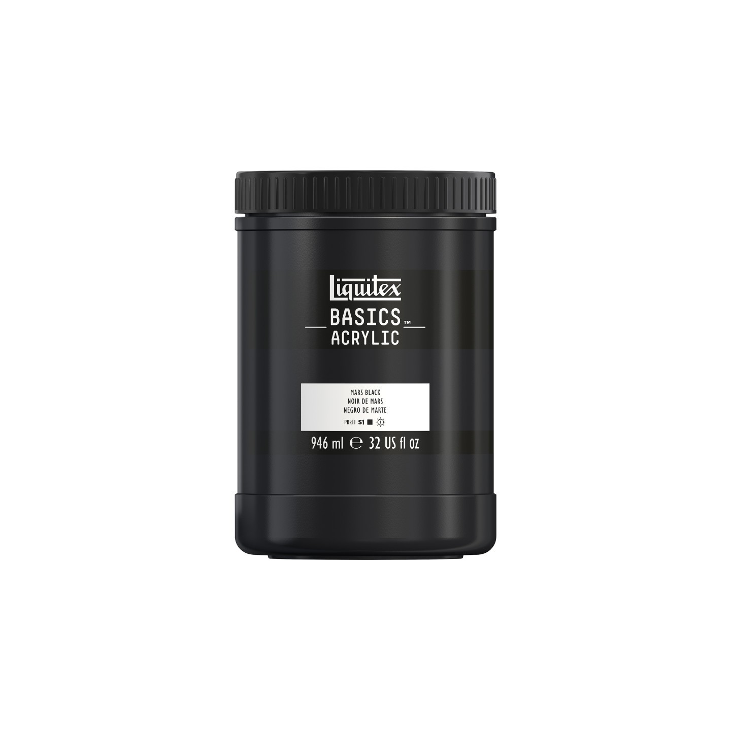 Liquitex BASICS Acrylic Paint, 946 mL (32 oz) Jar, Mars Black