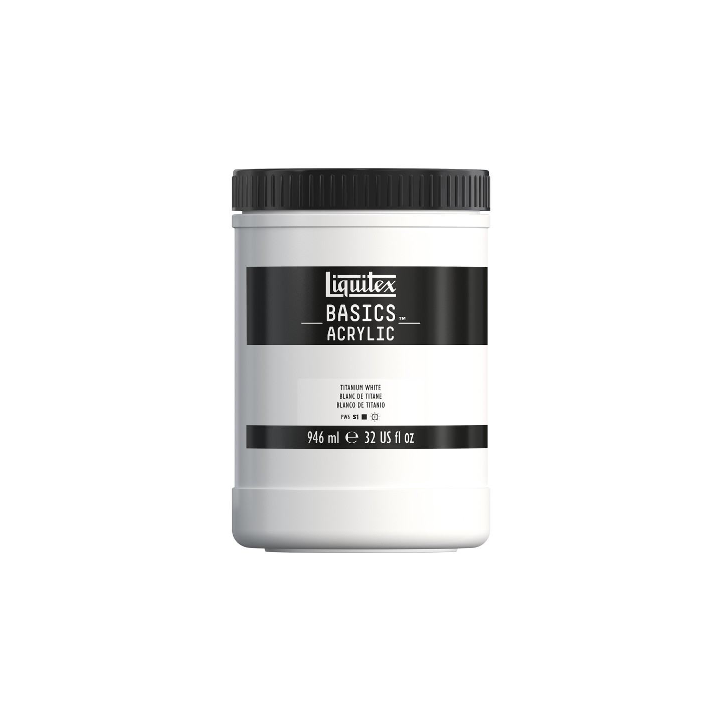 Liquitex BASICS Acrylic Paint, 946 mL (32 oz) Jar, Titanium White