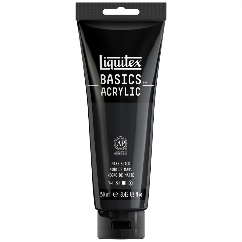 Liquitex BASICS Acrylic Paint, 250 mL, Tube, Mars Black