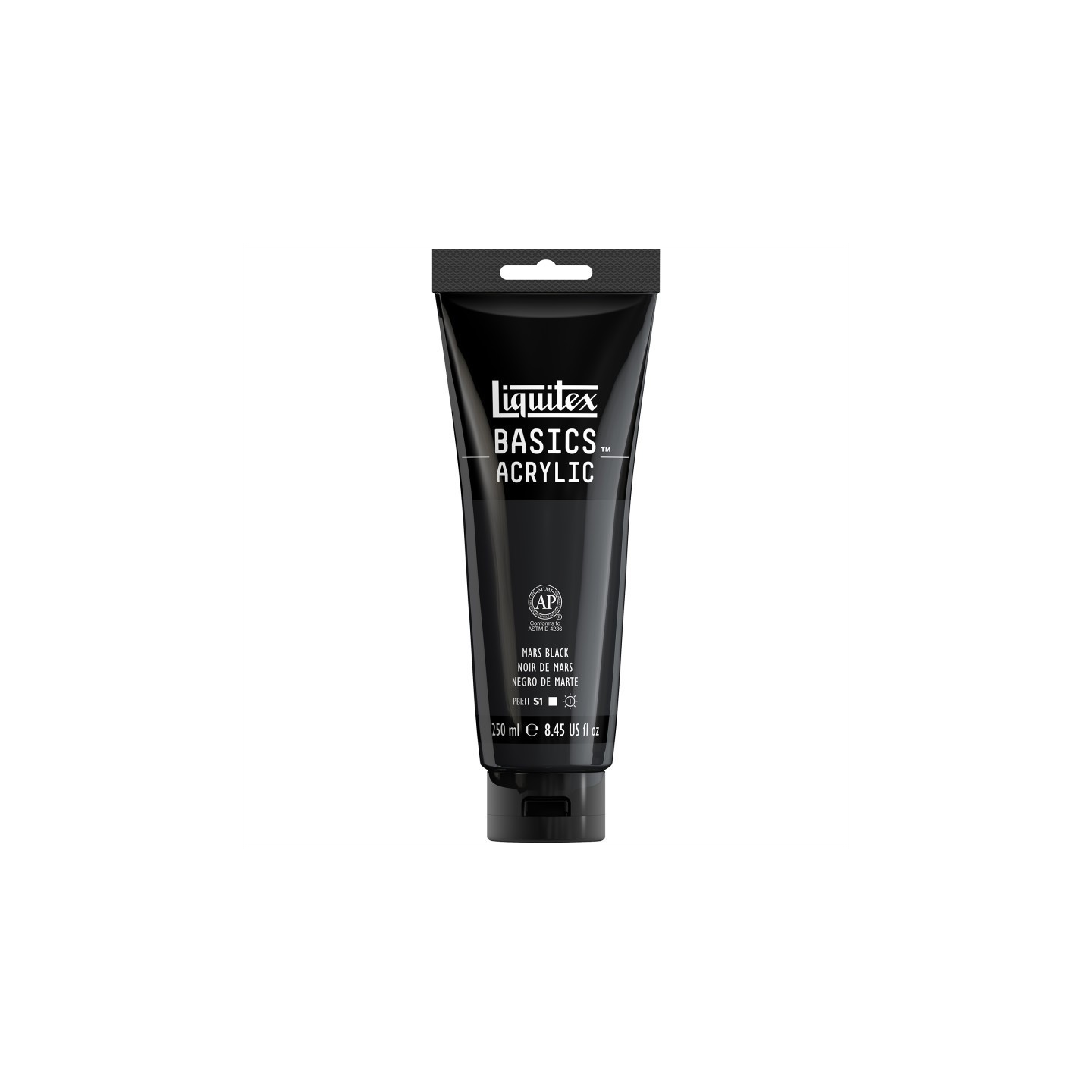 Liquitex BASICS Acrylic Paint, 250 mL, Tube, Mars Black