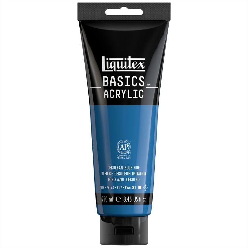 Liquitex BASICS Acrylic Paint, 250 mL, Tube, Cerulean Blue Hue