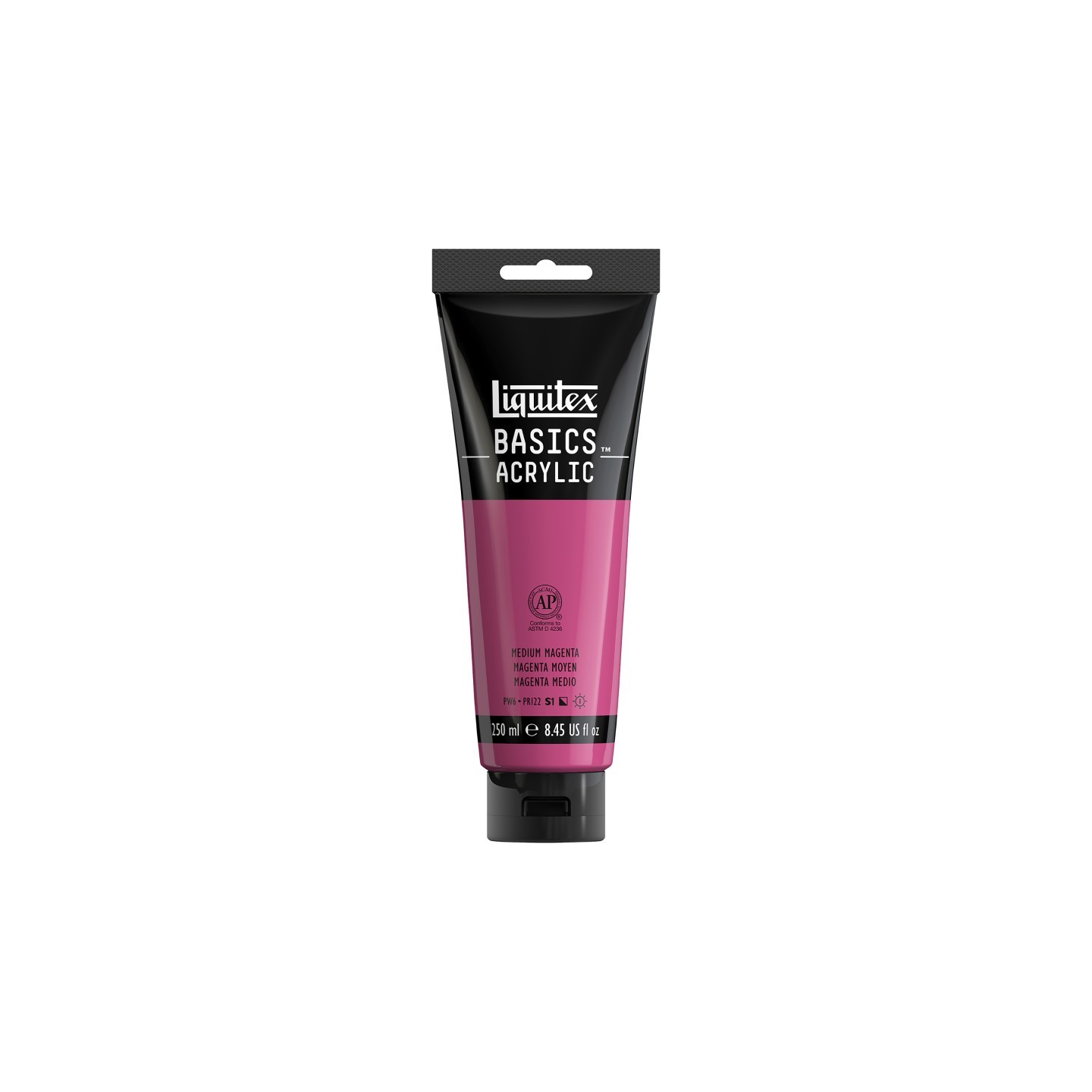 Liquitex BASICS Acrylic Paint, 250 mL, Tube, Medium Magenta