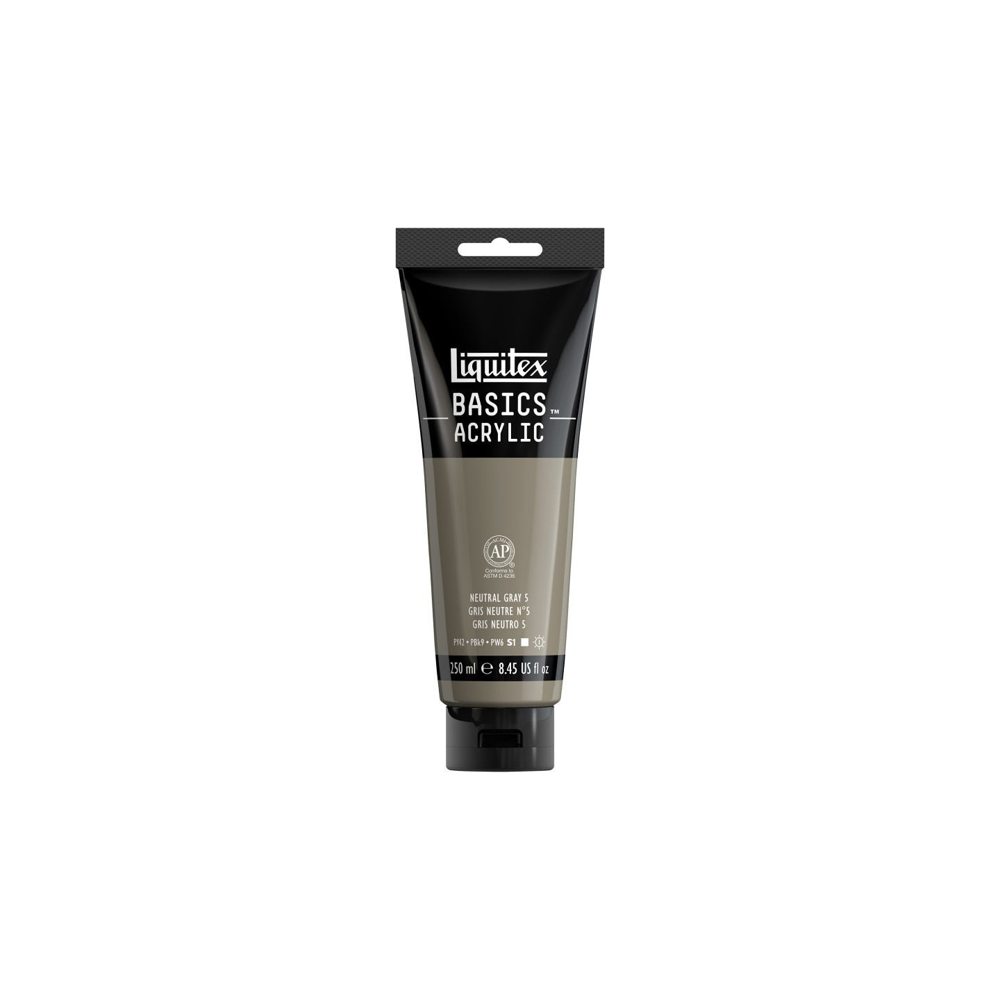 Liquitex BASICS Acrylic Paint, 250 mL, Tube, Neutral Gray Value 5