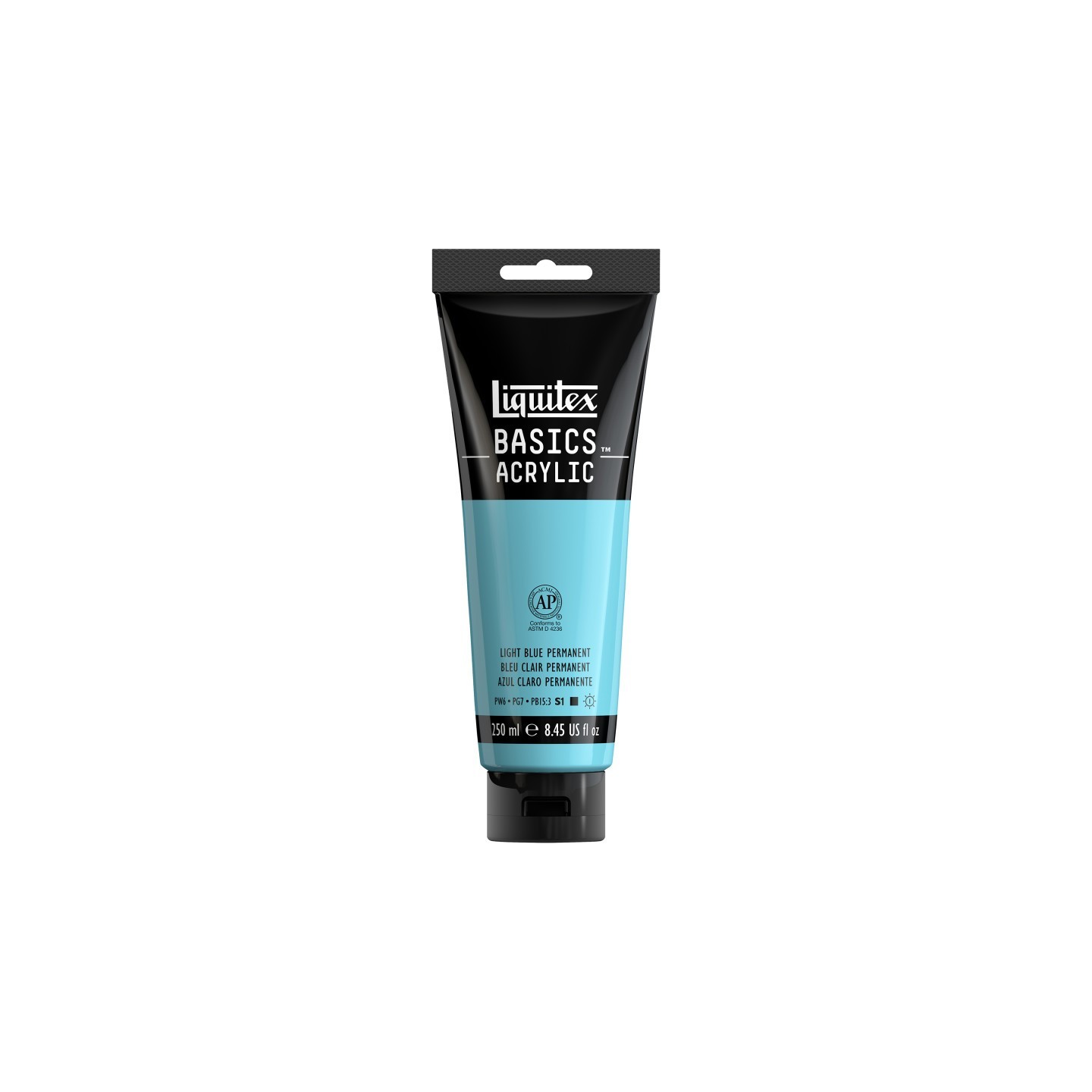 Liquitex BASICS Acrylic Paint, 250 mL, Tube, Light Blue Permanent