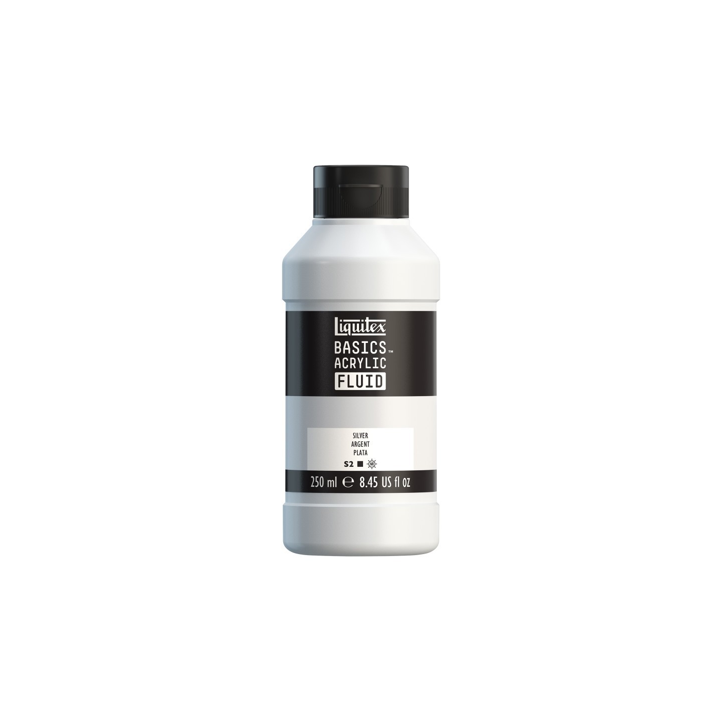 Liquitex BASICS Acrylic Fluid, 250 mL, Bottle, Silver
