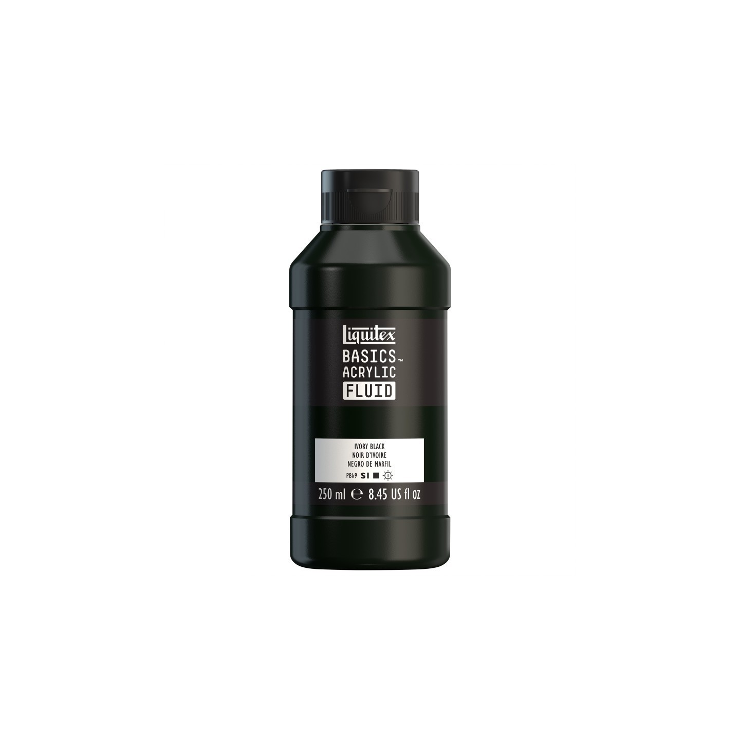Liquitex BASICS Acrylic Fluid, 250 mL, Bottle, Ivory Black