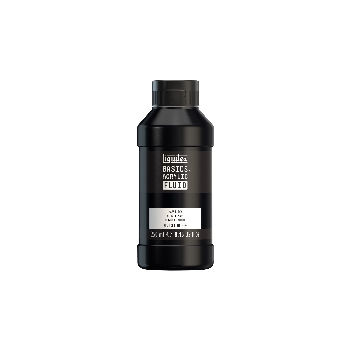 Liquitex BASICS Acrylic Fluid, 250 mL, Bottle, Mars Black